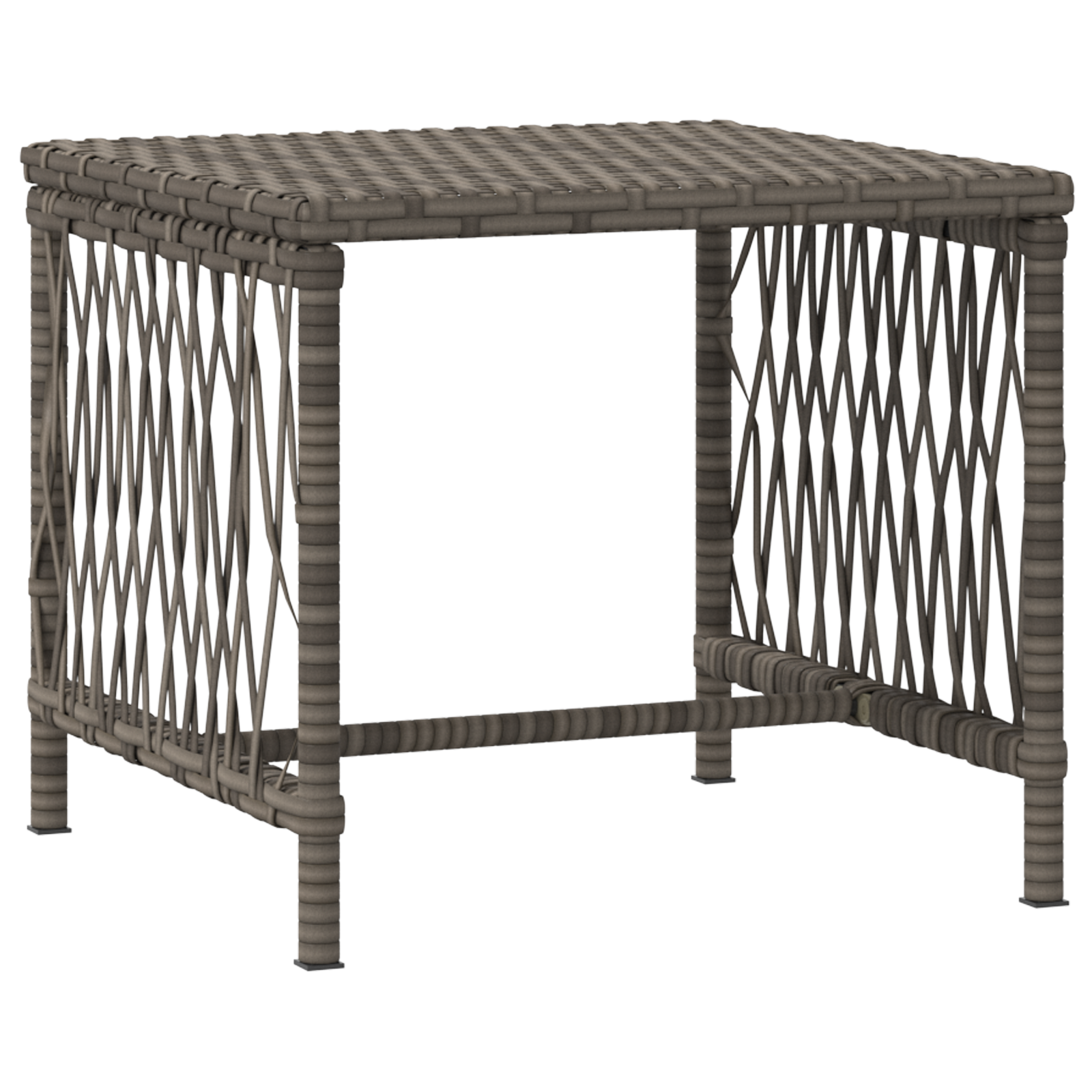 Sonnenliege Set Set aus 3 Grau und Dunkelgrau PE Rattan - Gartenmöbel - Your Garden Eden