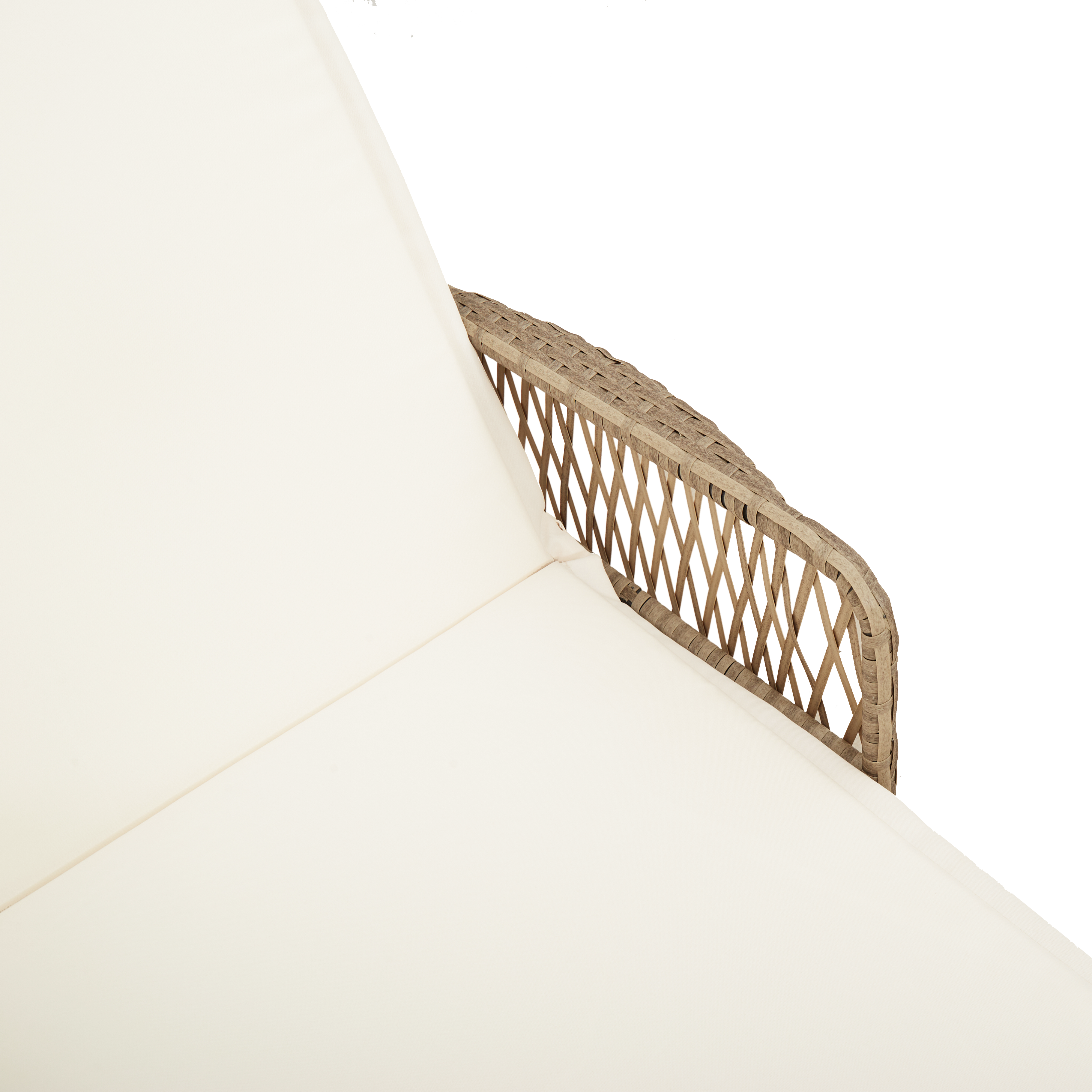 Sun Lounger Set Set of 3 Beige and Cream White PE rattan, metal - Image 9