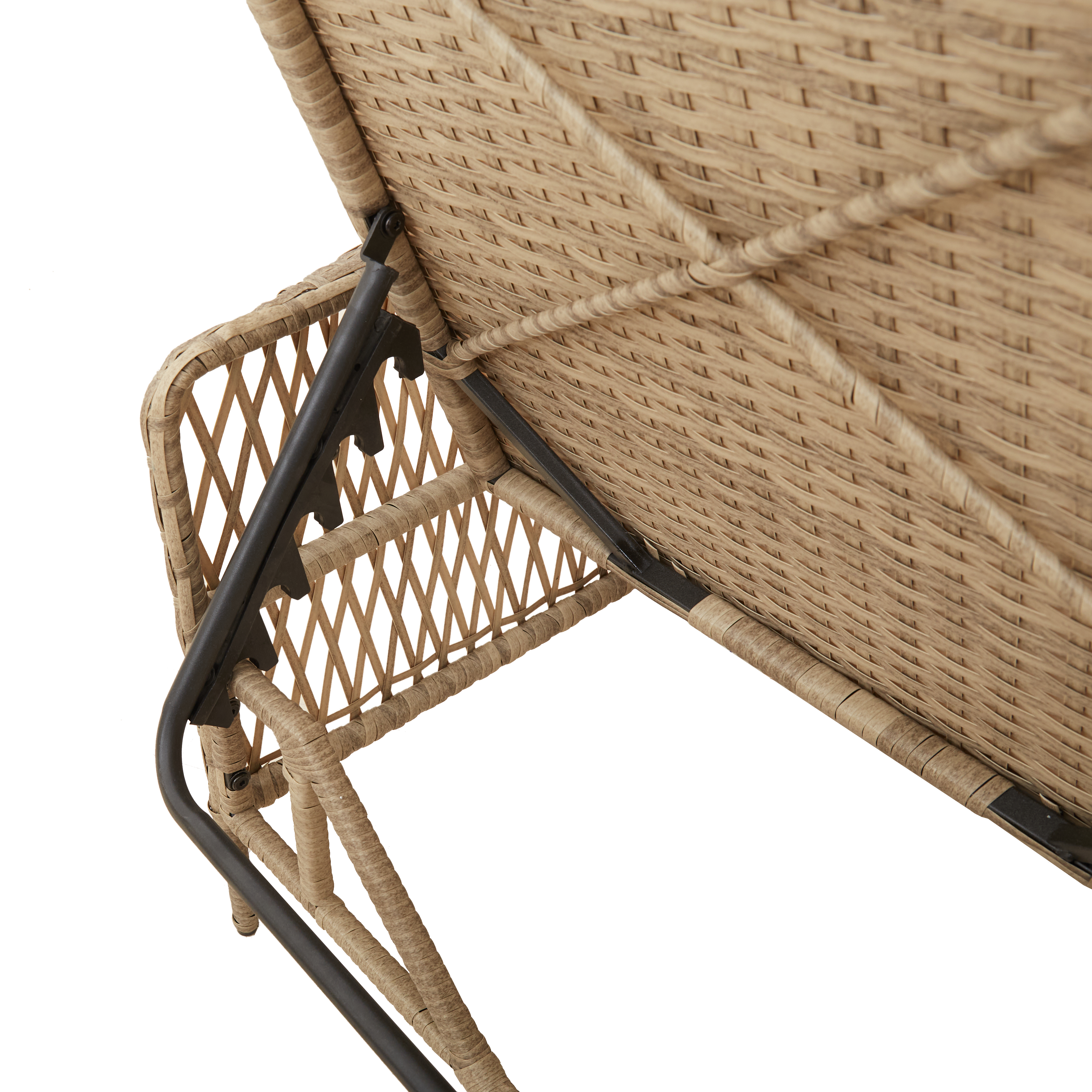 Sun Lounger Set Set of 3 Beige and Cream White PE rattan, metal - Image 10