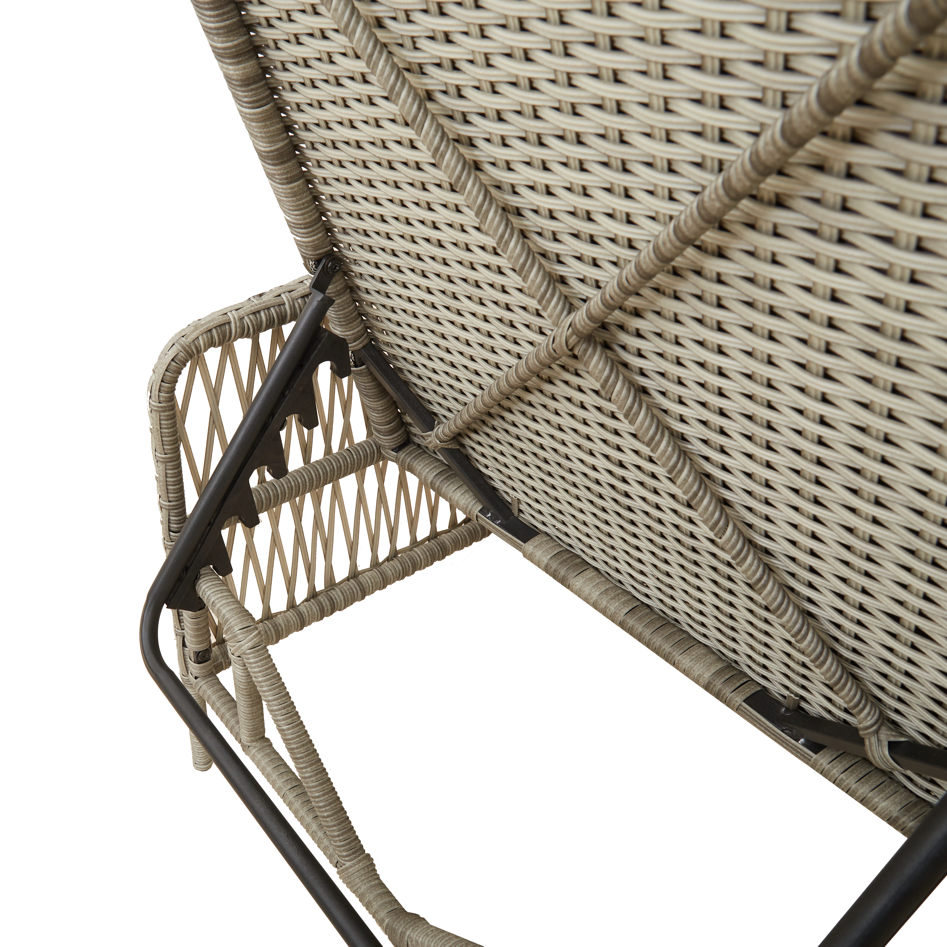 Sun Lounger Set of 3 Light grey and dark grey PE rattan, metal - Image 9
