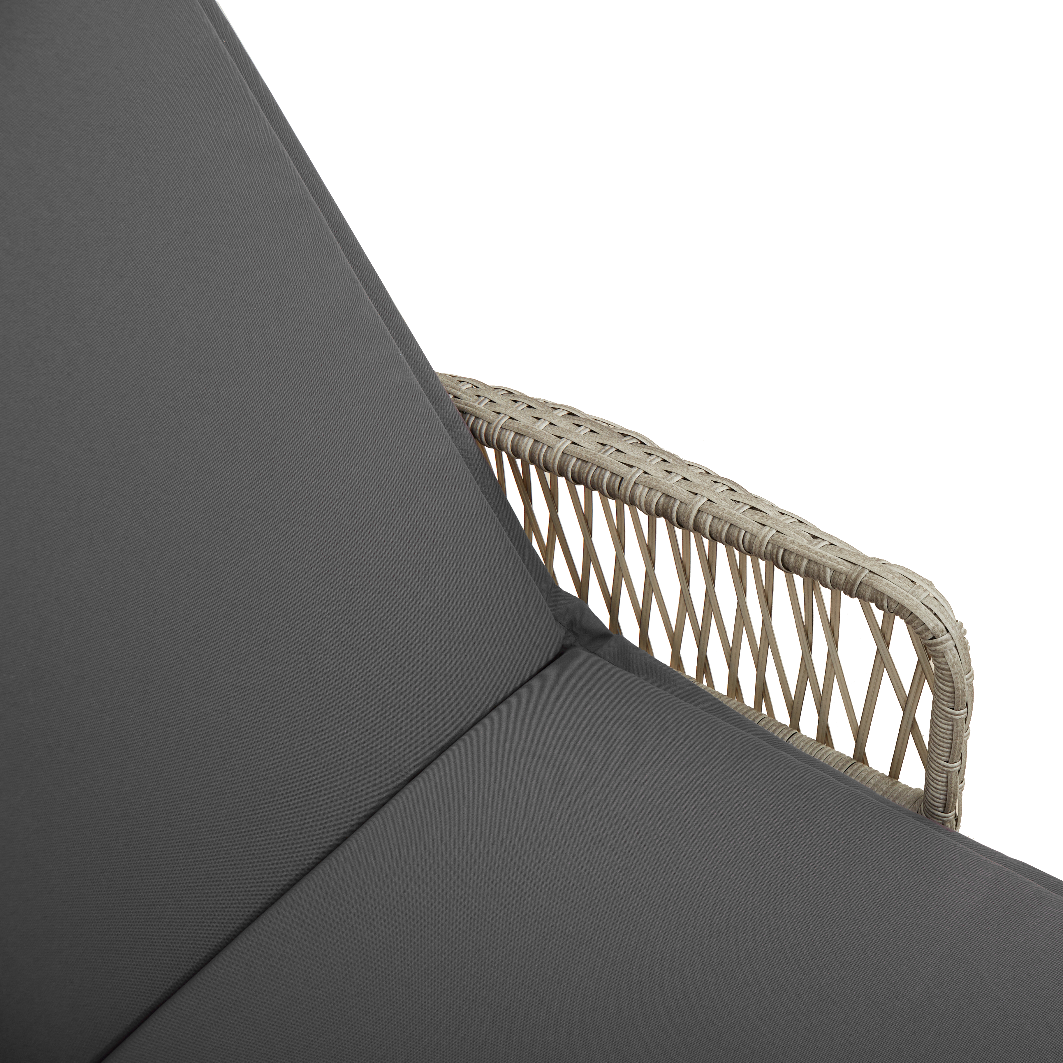 Sun Lounger Set of 3 Light grey and dark grey PE rattan, metal - Image 10