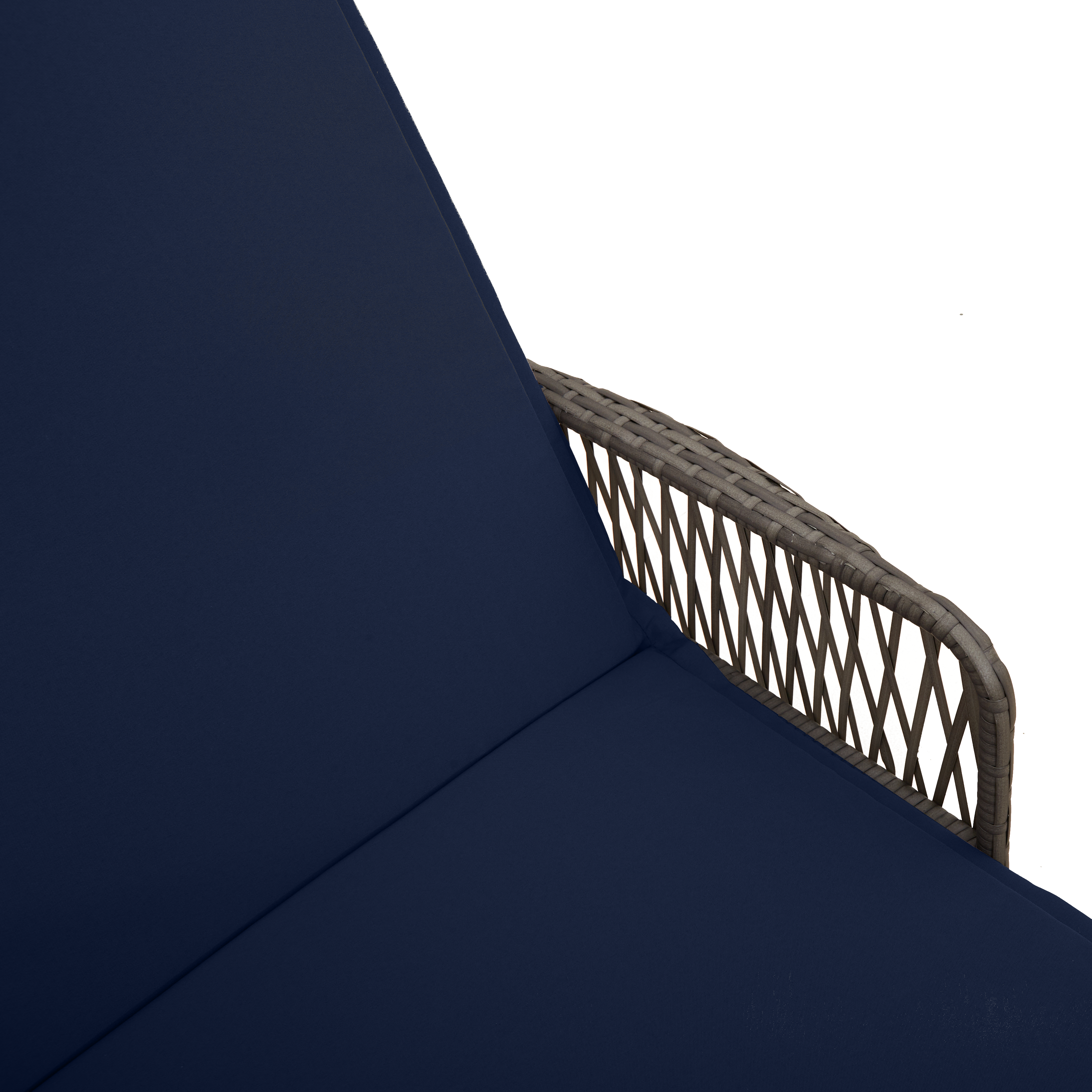 Sun Lounger Set of 3 Grey and navy blue PE rattan, metal Foldable - Image 9