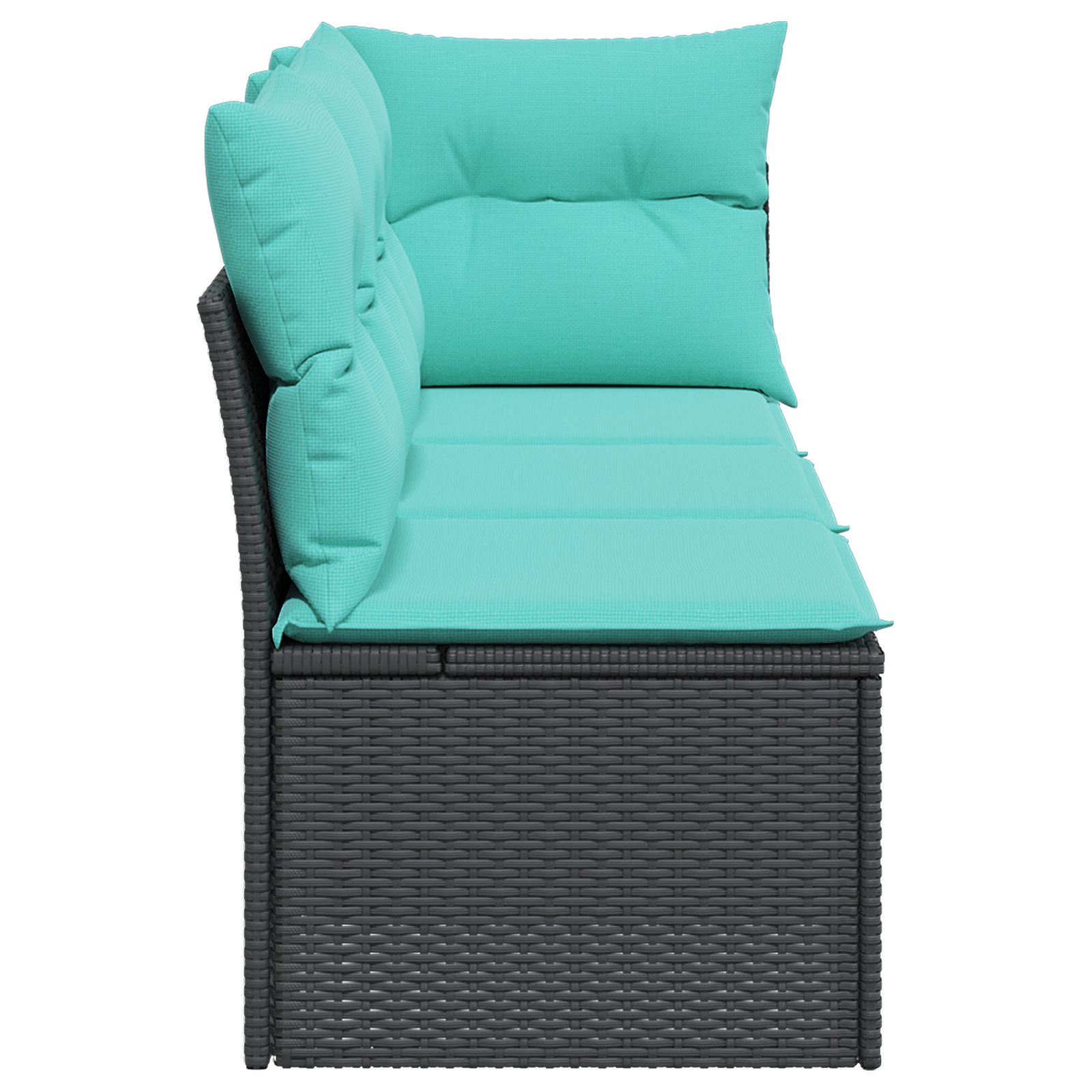 Vrtni kavč z blazino Črna 172 x 62 x 69 cm Poly ratan - slika 5