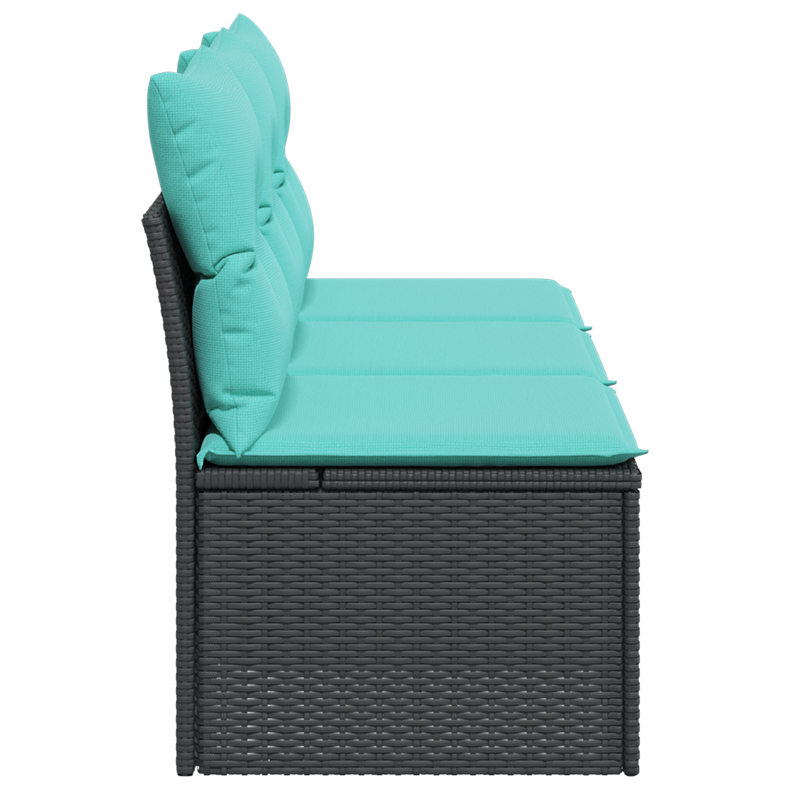 Vrtni kavč z blazino Črna 165 x 62 x 69 cm Poly ratan - slika 5