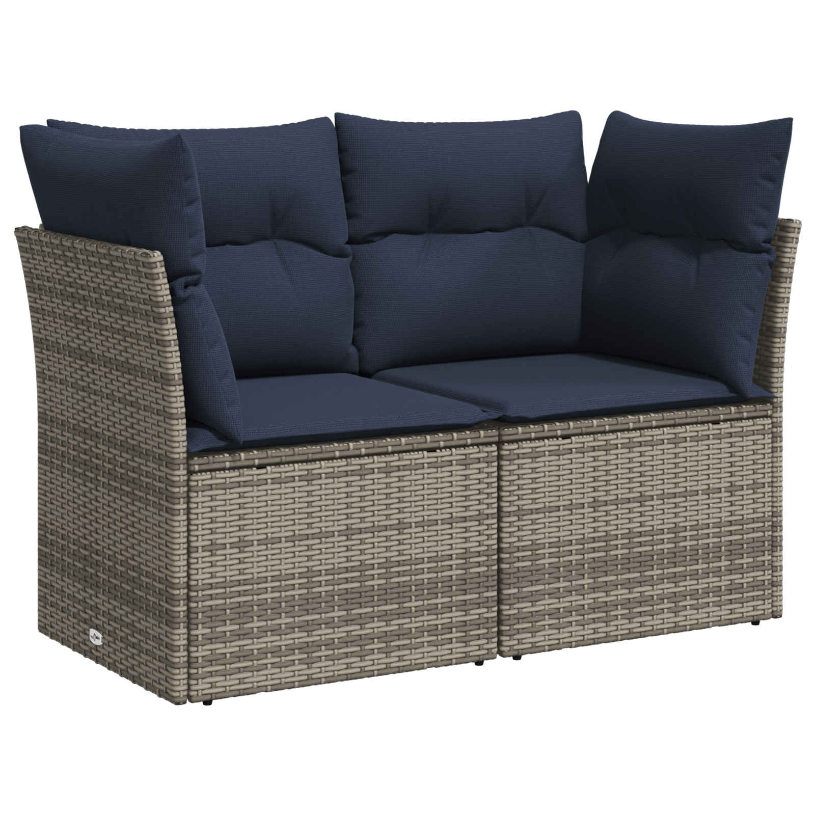 | Vrtni kavč | z blazino Siva 124 x 62 x 69 cm poli ratan - slika 2