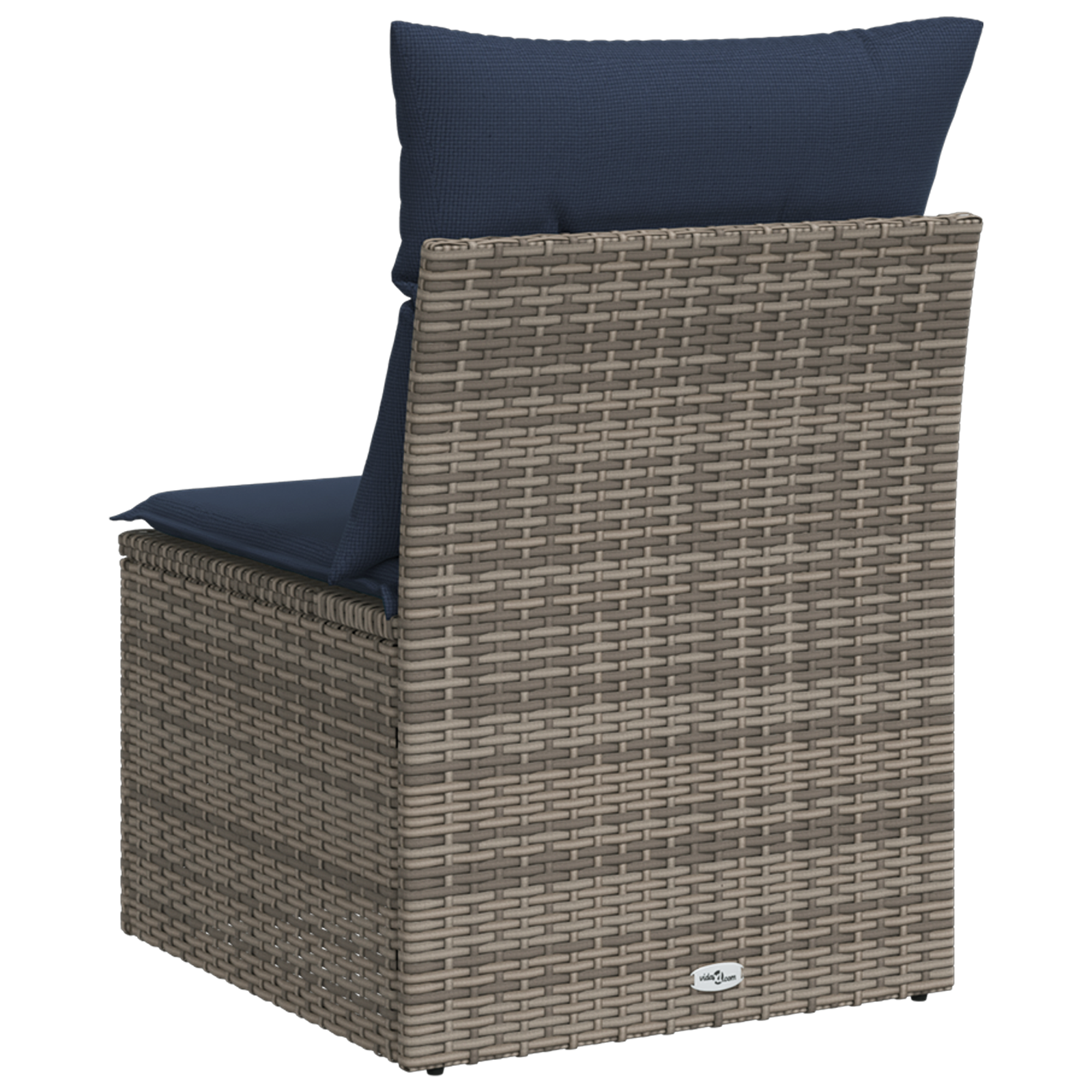 Garden Sofa Navy Blue Rattan, Polyester Medium Seats 2 - Image 5