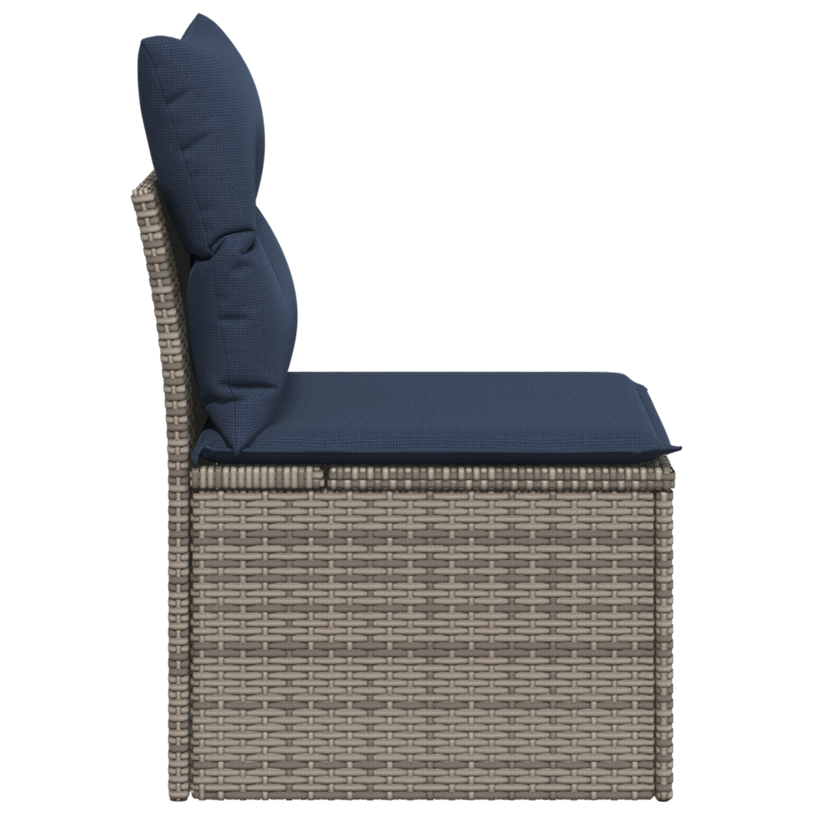 Garden Sofa Navy Blue Rattan, Polyester Medium Seats 2 - Image 4