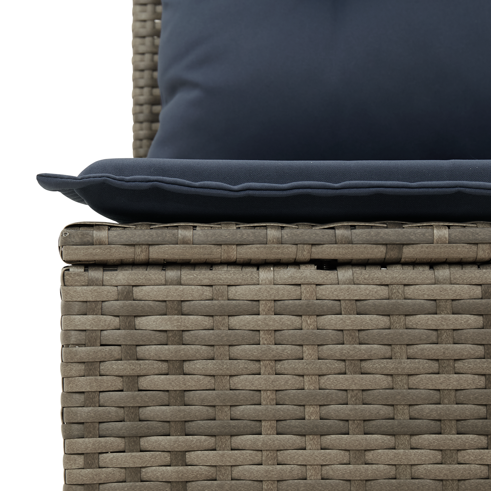 Garden Sofa with Cushions 3-Seater Grey Poly Rattan - Image 8