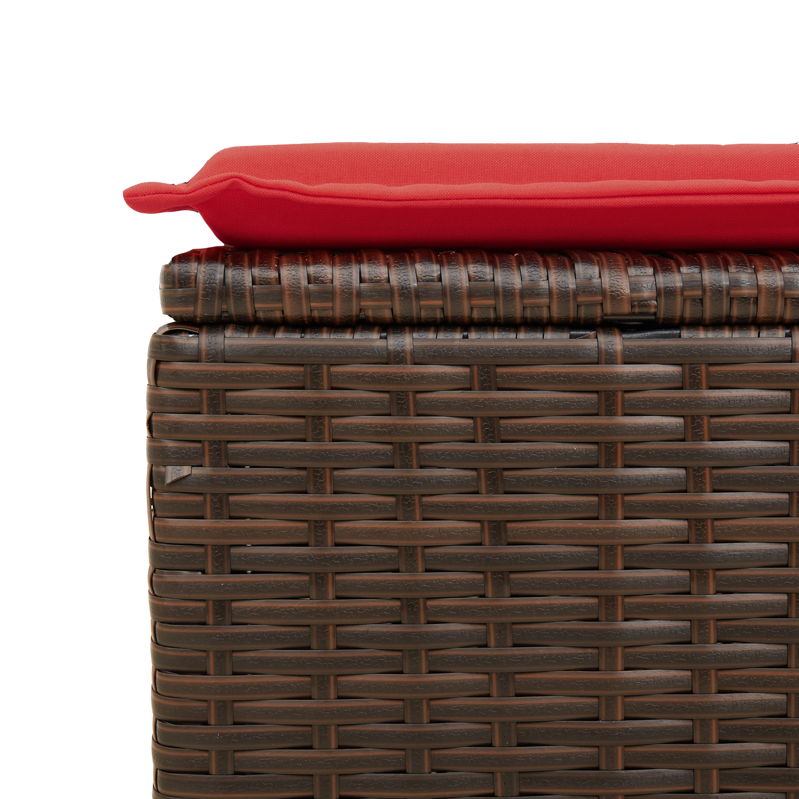 Gartenhocker mit Kissen Braun 55x55x37 cm Poly Rattan - gartenmoebel-hocker - Your Garden Eden