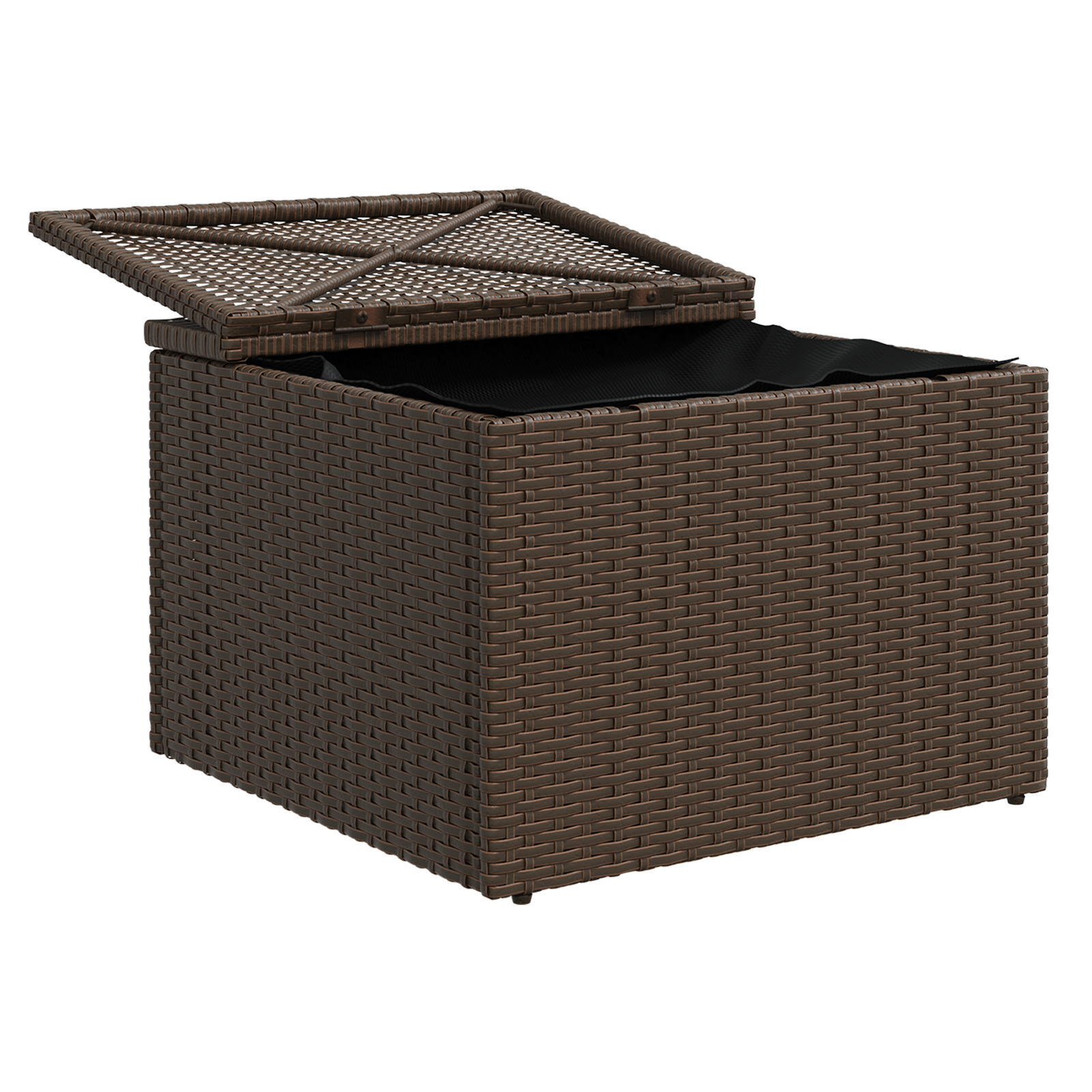 Gartenhocker mit Kissen Braun 55x55x37 cm Poly Rattan - gartenmoebel-hocker - Your Garden Eden