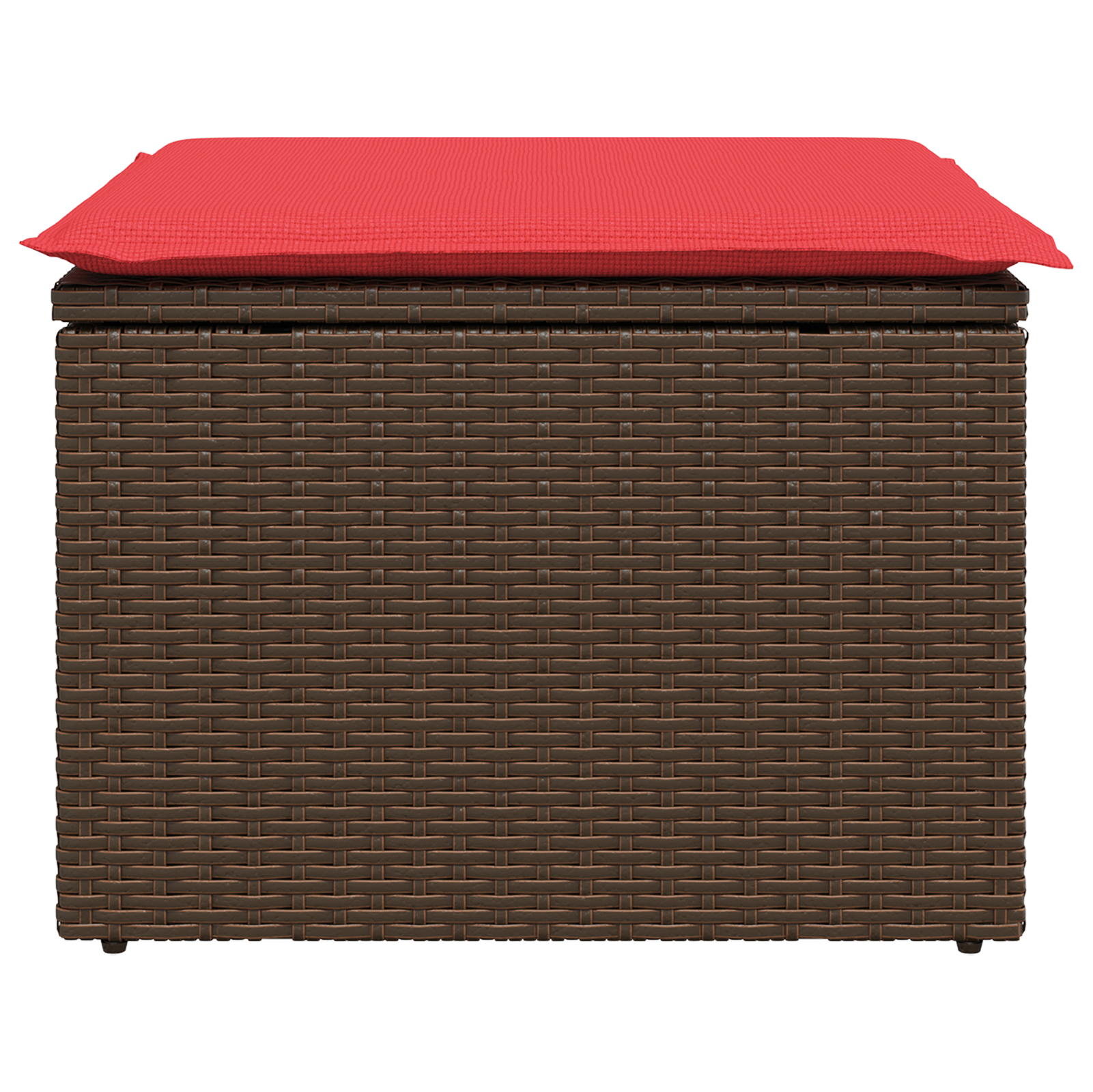 Gartenhocker mit Kissen Braun 55x55x37 cm Poly Rattan - gartenmoebel-hocker - Your Garden Eden