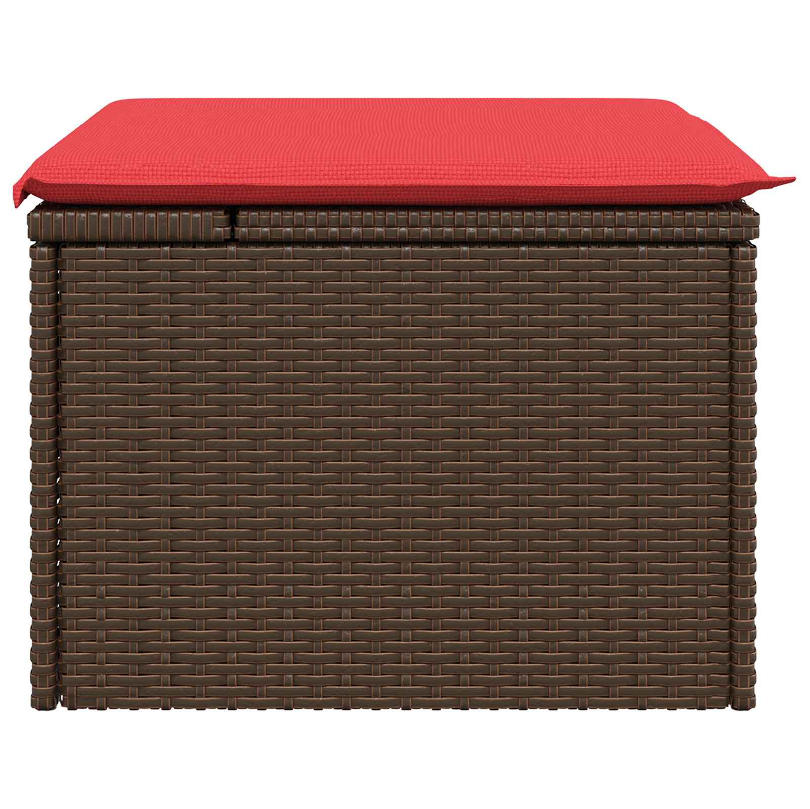 Gartenhocker mit Kissen Braun 55x55x37 cm Poly Rattan - gartenmoebel-hocker - Your Garden Eden