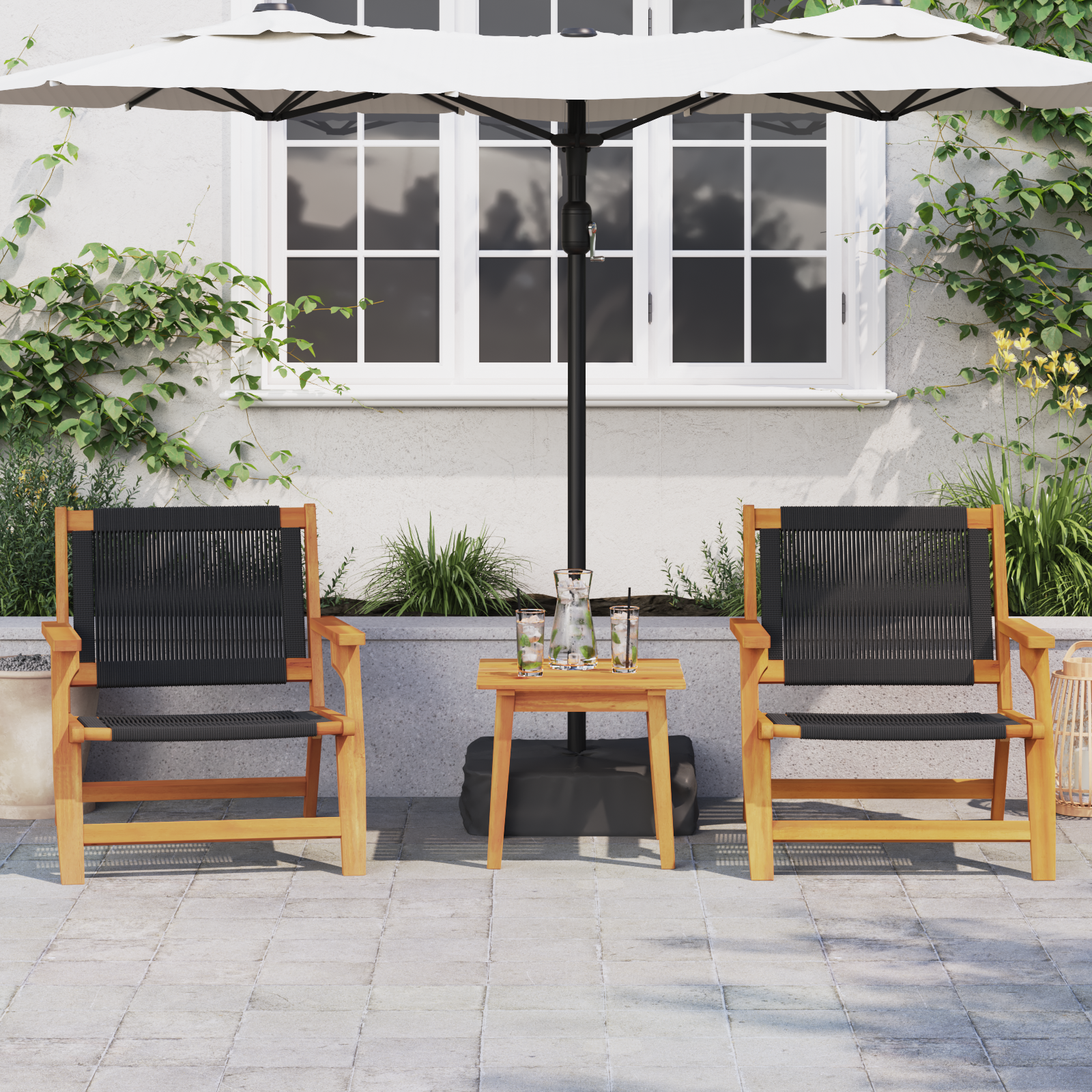 Side Table 45x45x40 cm Solid Wood Acacia - Image 4