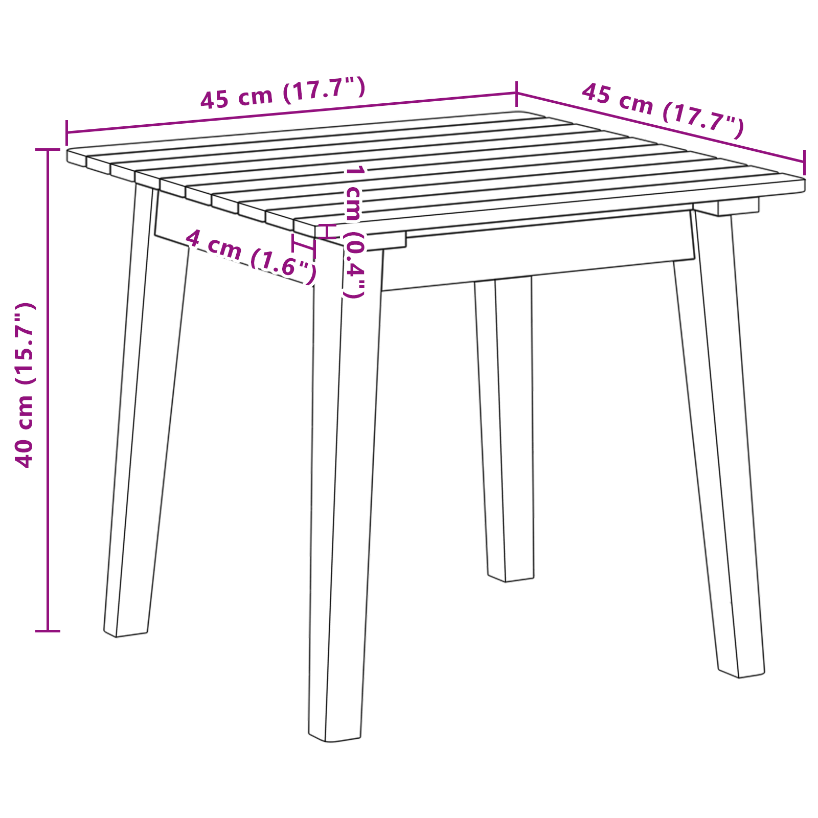 Side Table 45x45x40 cm Solid Wood Acacia - Image 11