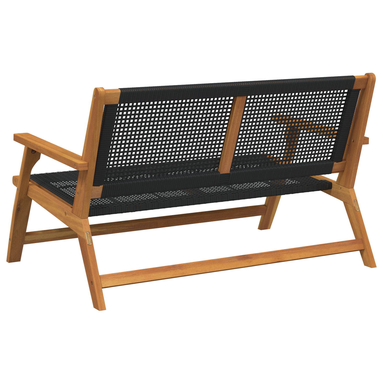 Garden Bench Black 122x76x73,5 cm Solid Wood Acacia - Image 4