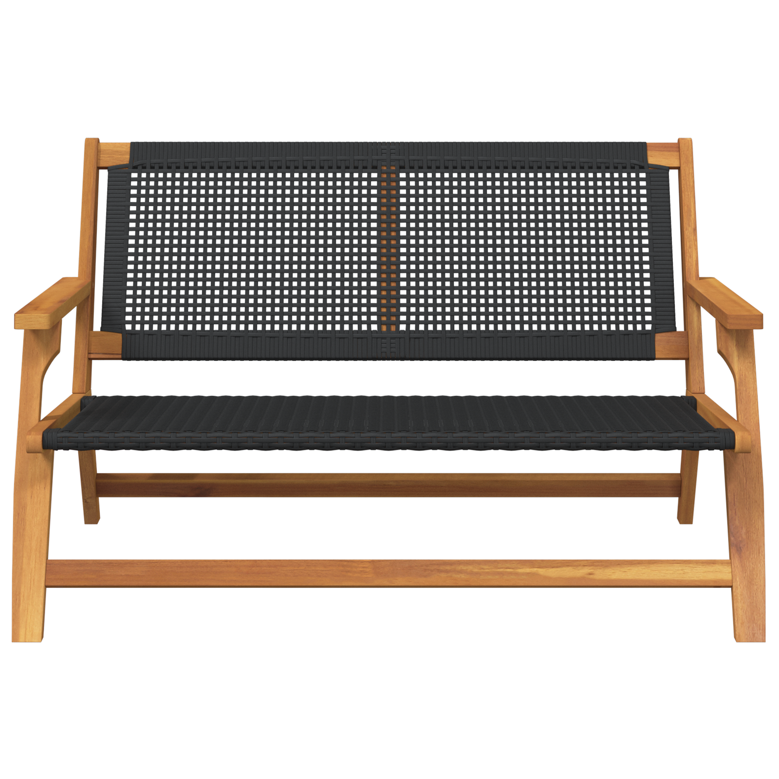 Garden Bench Black 122x76x73,5 cm Solid Wood Acacia - Image 5
