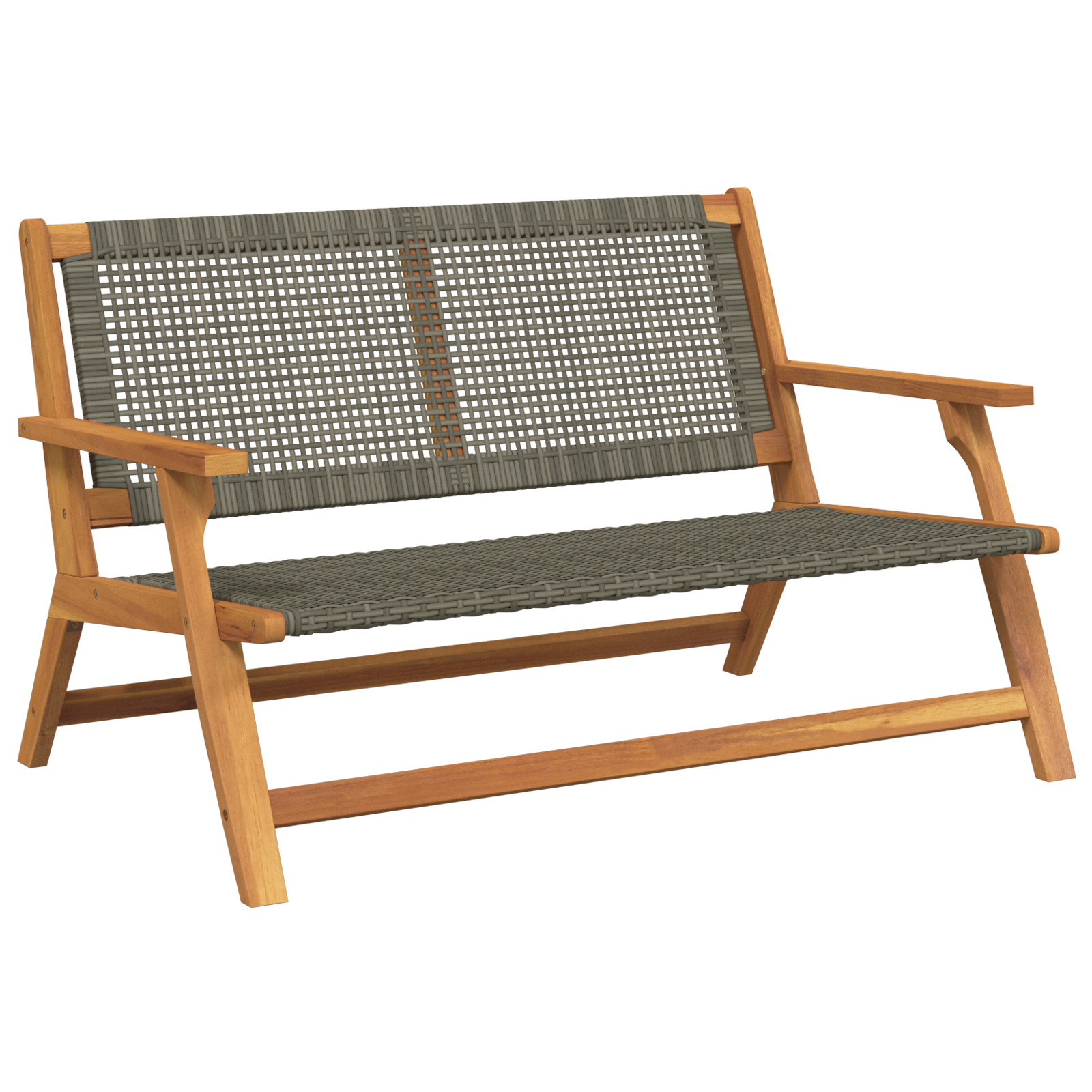Garden Bench Grey 122x76x73.5 cm Solid Wood Acacia - Image 2