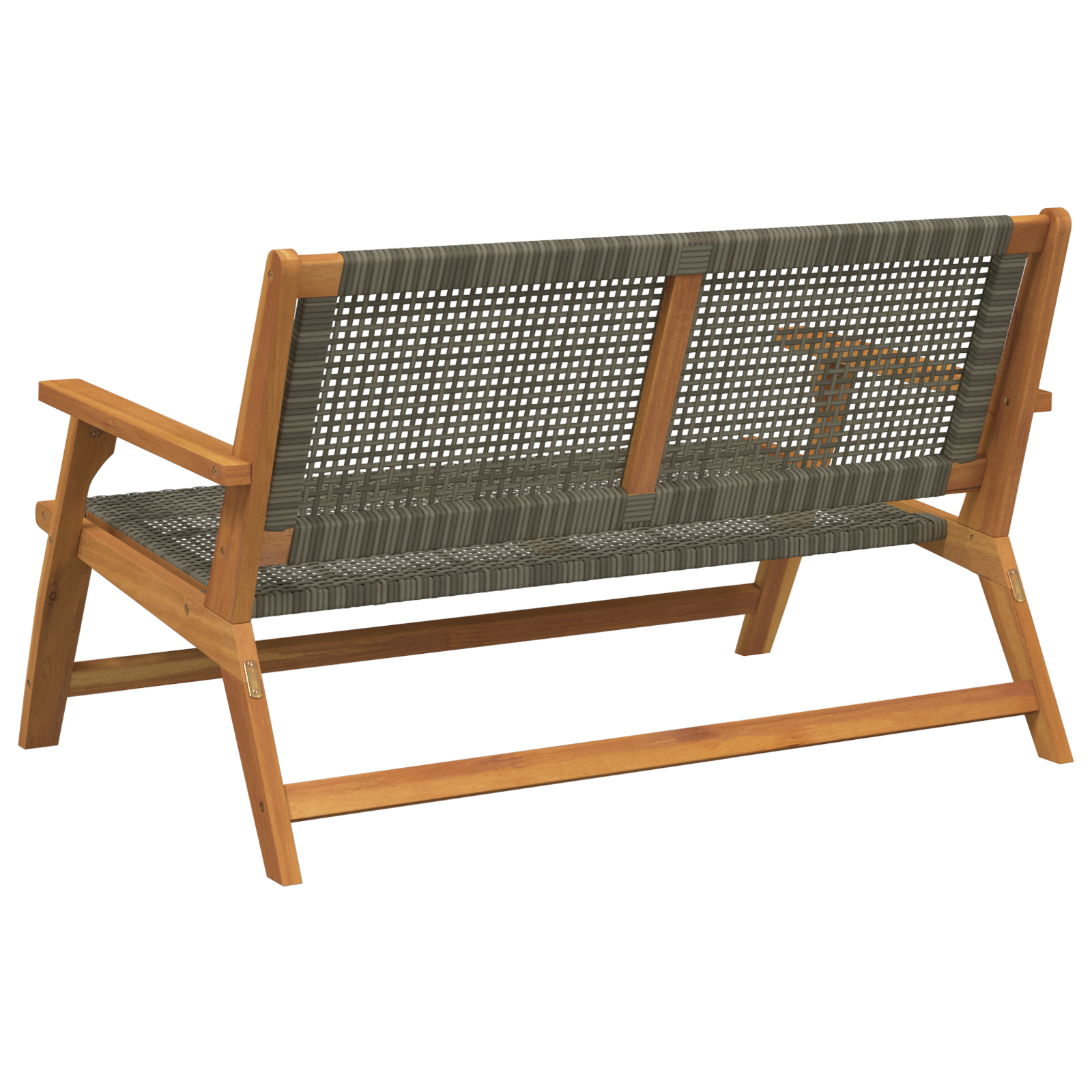 Garden Bench Grey 122x76x73.5 cm Solid Wood Acacia - Image 4