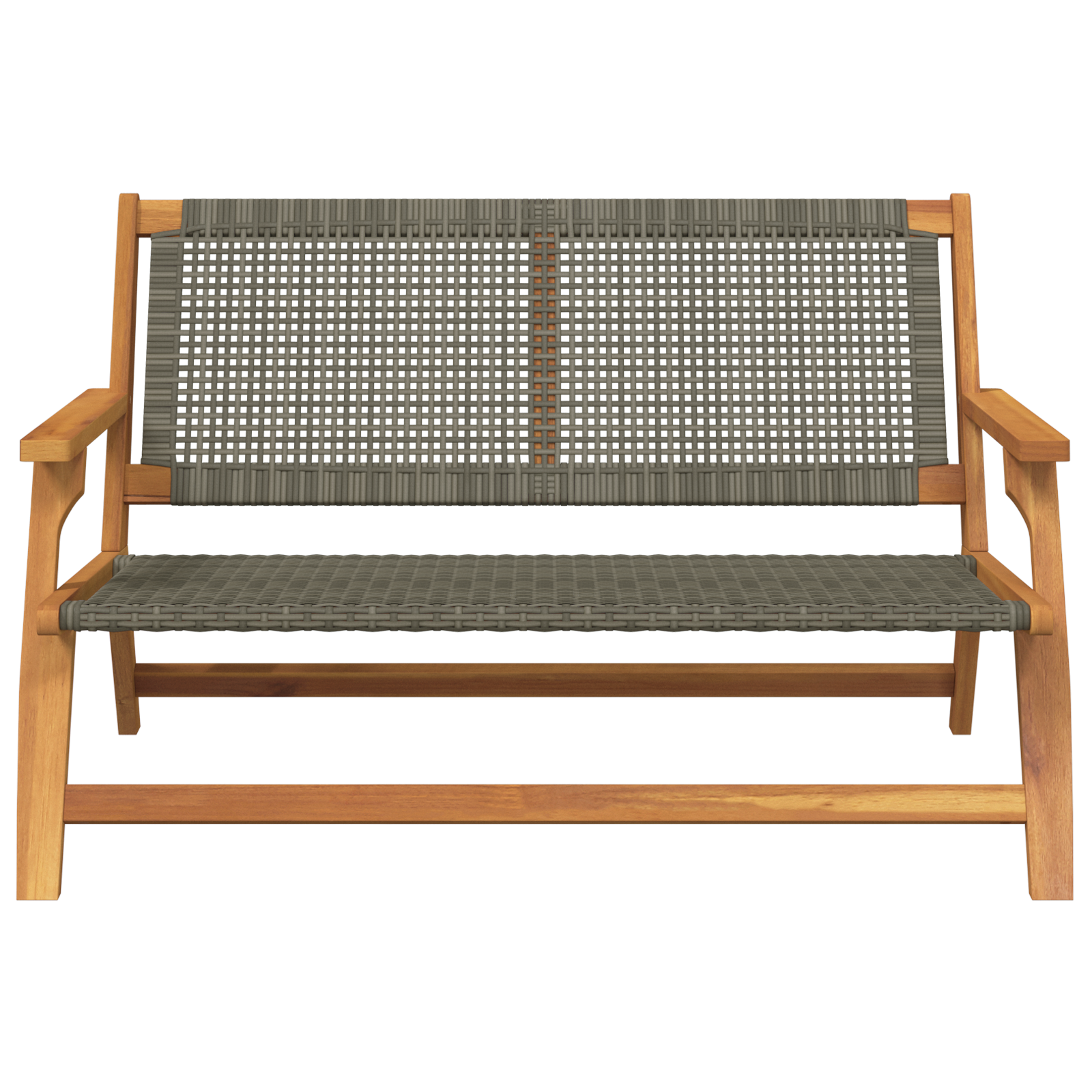 Garden Bench Grey 122x76x73.5 cm Solid Wood Acacia - Image 5