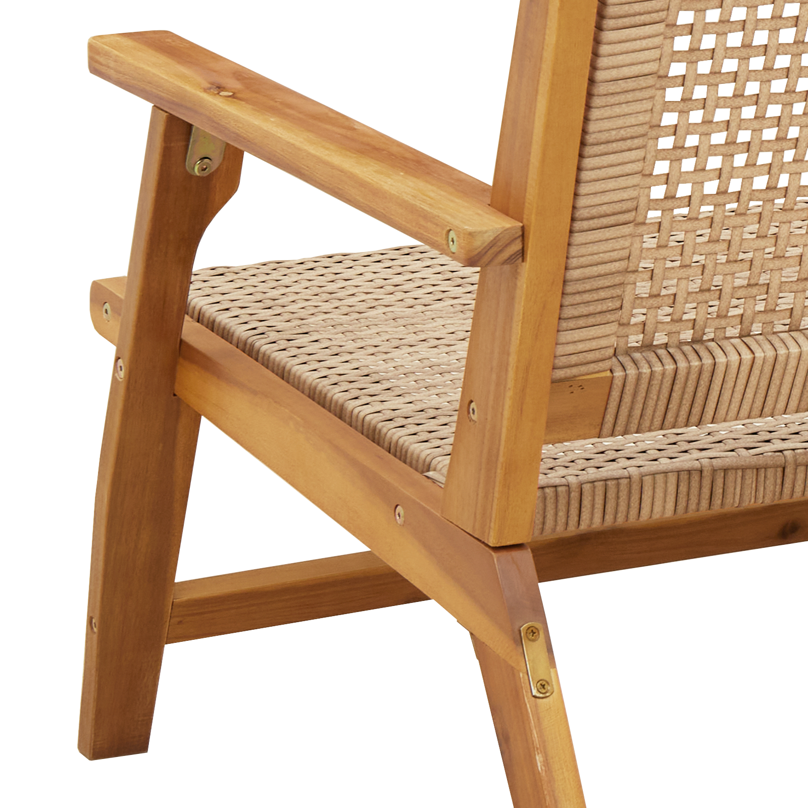 Пейка за градина  Бежова 122x76x73.5 см Масивна акациева дървесина - Image 9