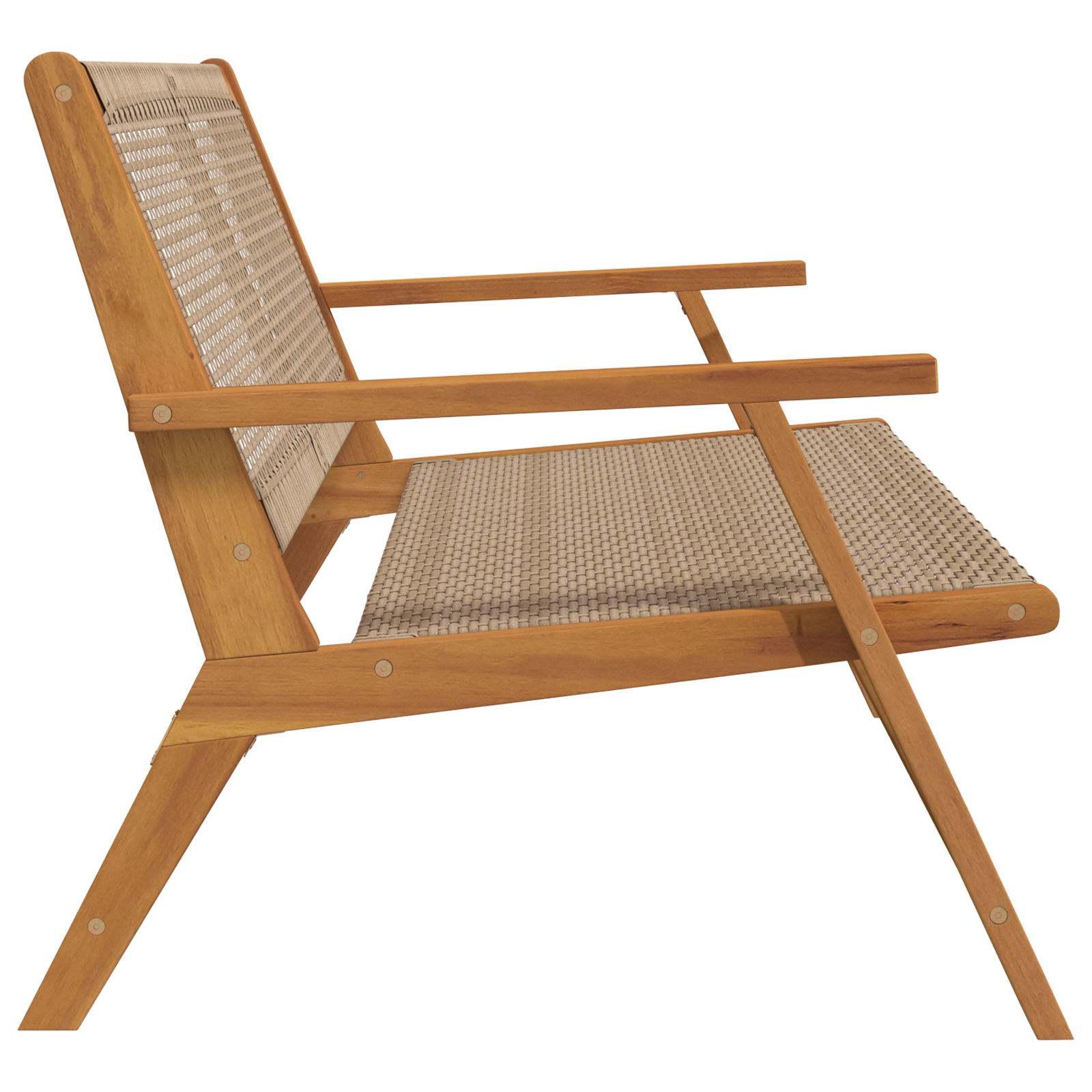 Пейка за градина  Бежова 122x76x73.5 см Масивна акациева дървесина - Image 5