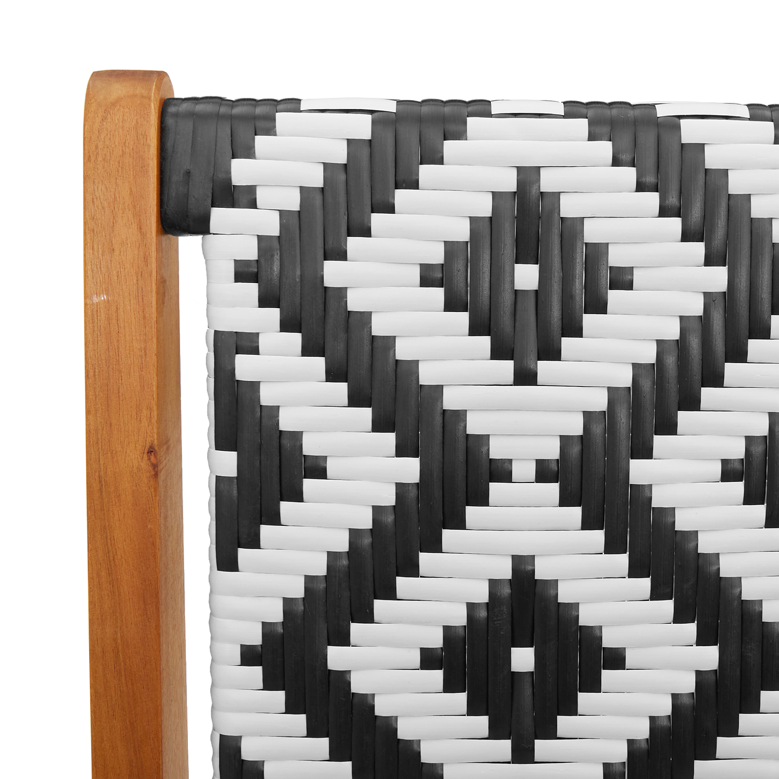 Garden Bench Black and White 122x76x73.5 cm Solid Wood Acacia - Image 8