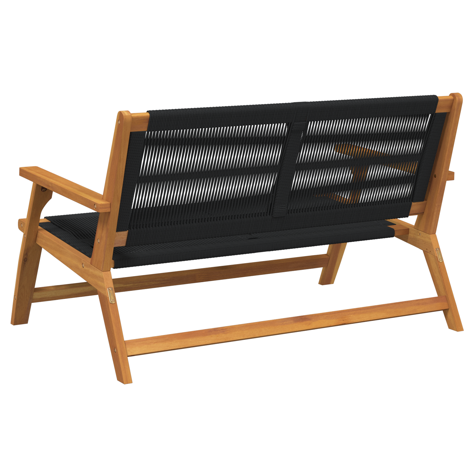Garden Bench Black 76x122x73 cm Solid Wood Acacia - Image 4