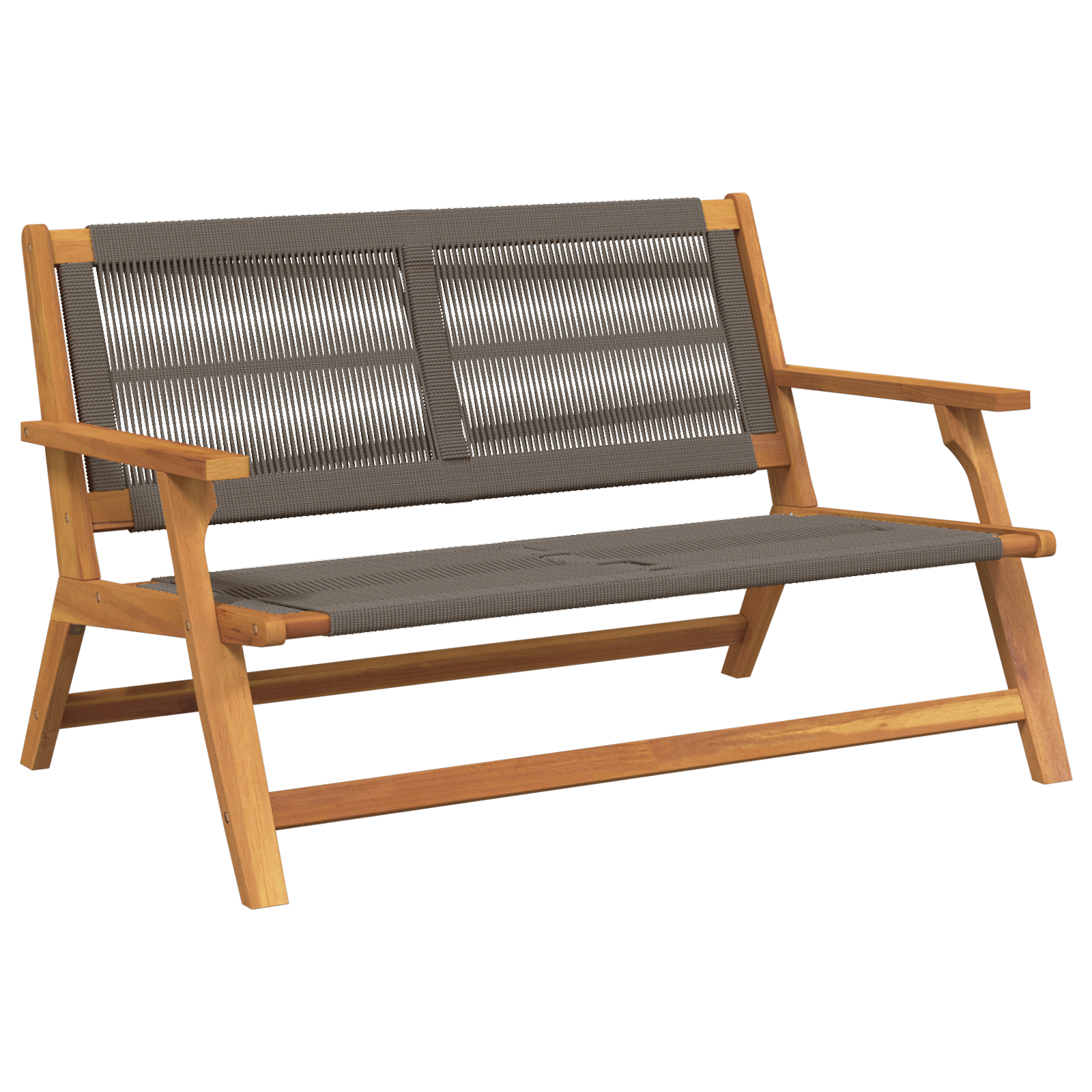 Garden Bench Grey 76x122x73 cm Solid Wood Acacia - Image 2