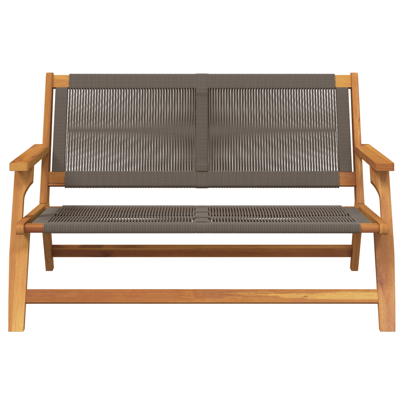 Garden Bench Grey 76x122x73 cm Solid Wood Acacia - Image 4
