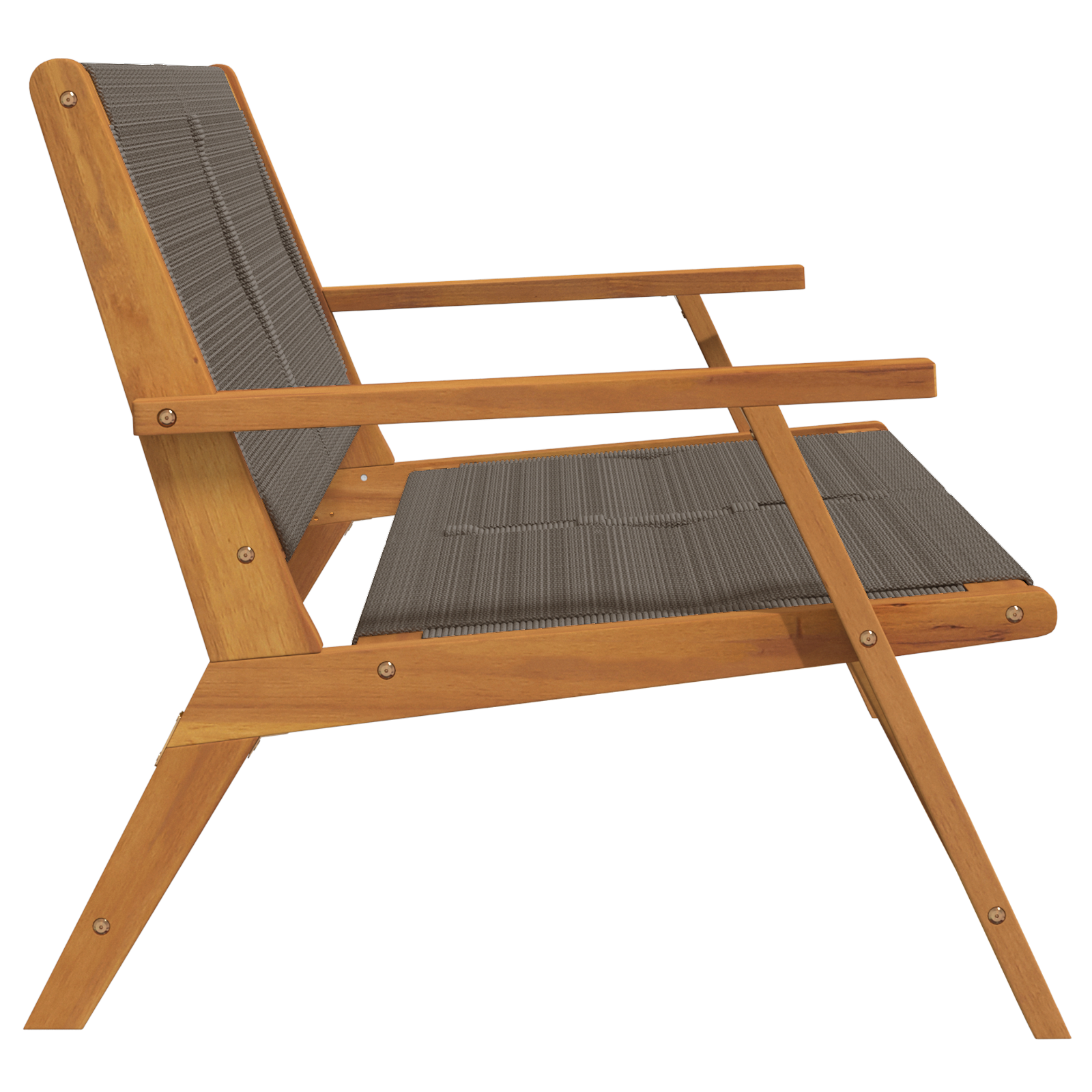 Garden Bench Grey 76x122x73 cm Solid Wood Acacia - Image 5