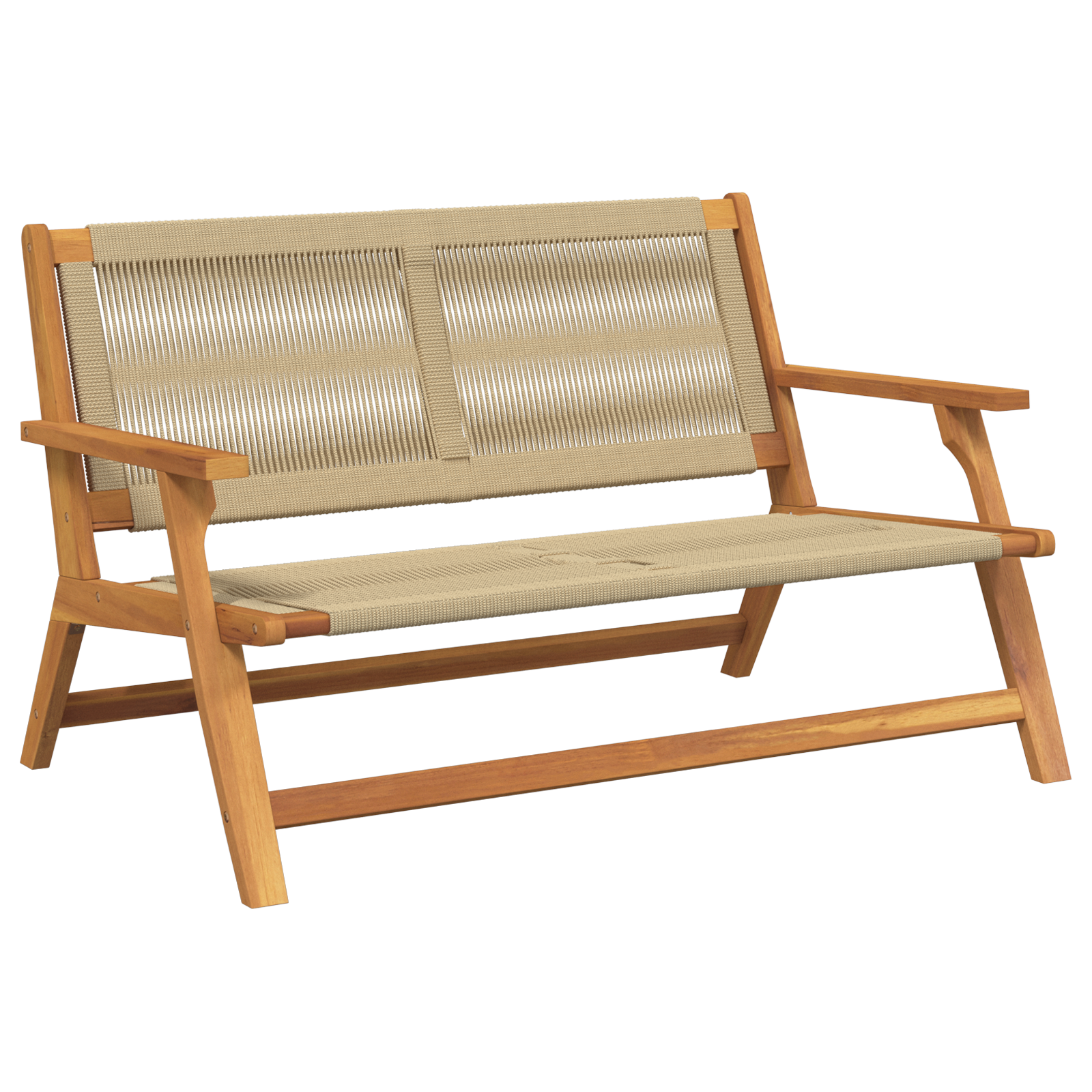 Garden Bench Beige 76x122x73 cm Solid Wood Acacia - Image 2