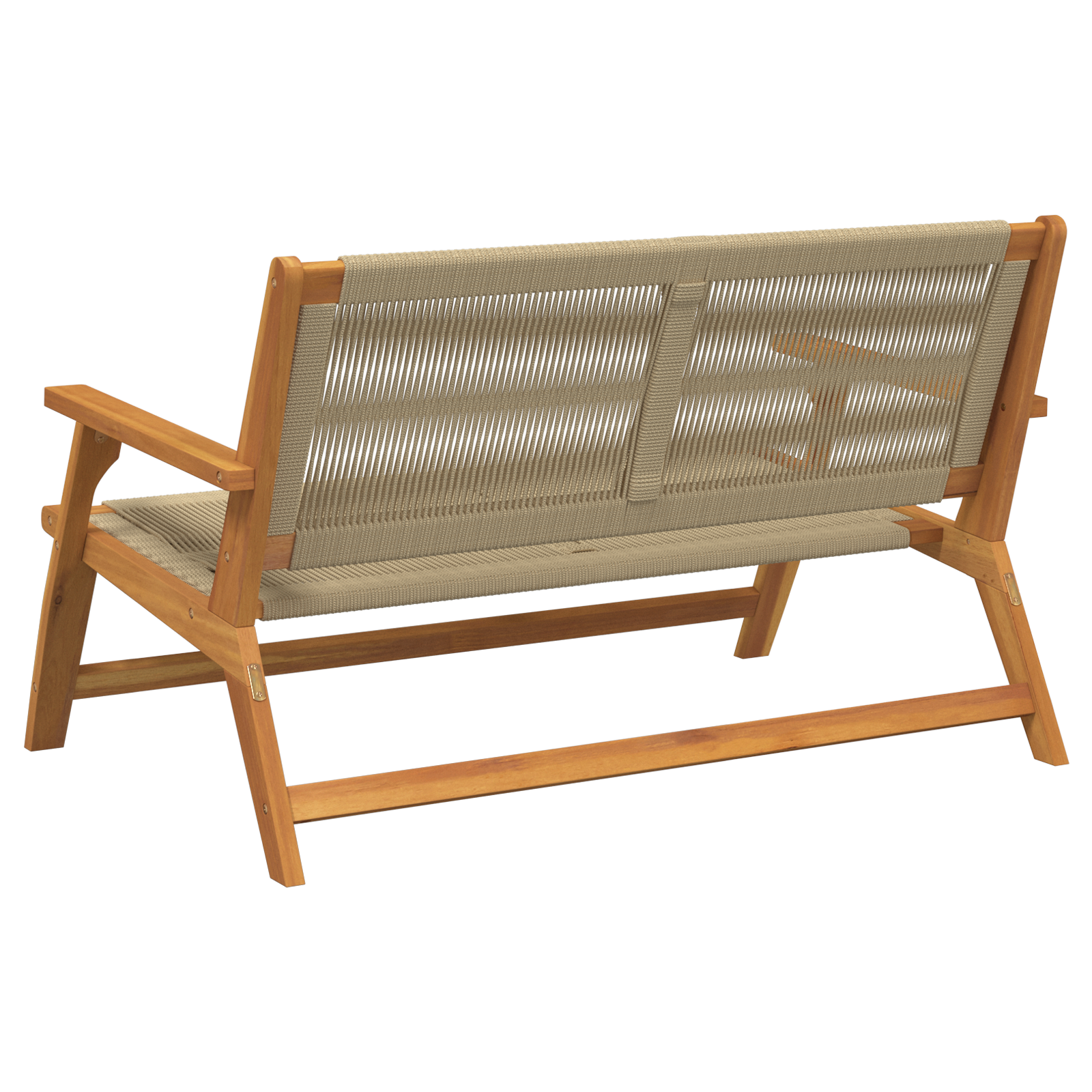 Garden Bench Beige 76x122x73 cm Solid Wood Acacia - Image 4