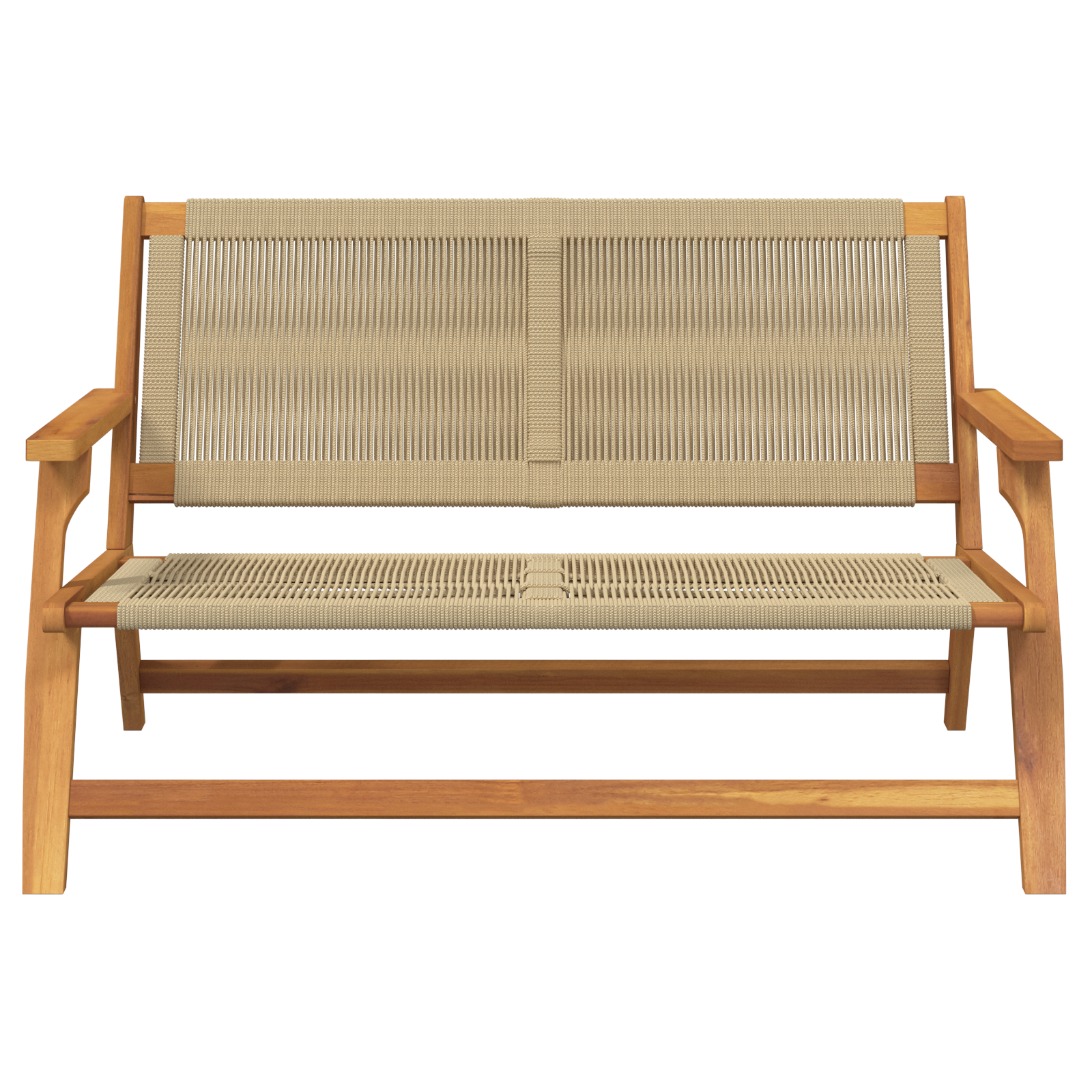 Garden Bench Beige 76x122x73 cm Solid Wood Acacia - Image 5