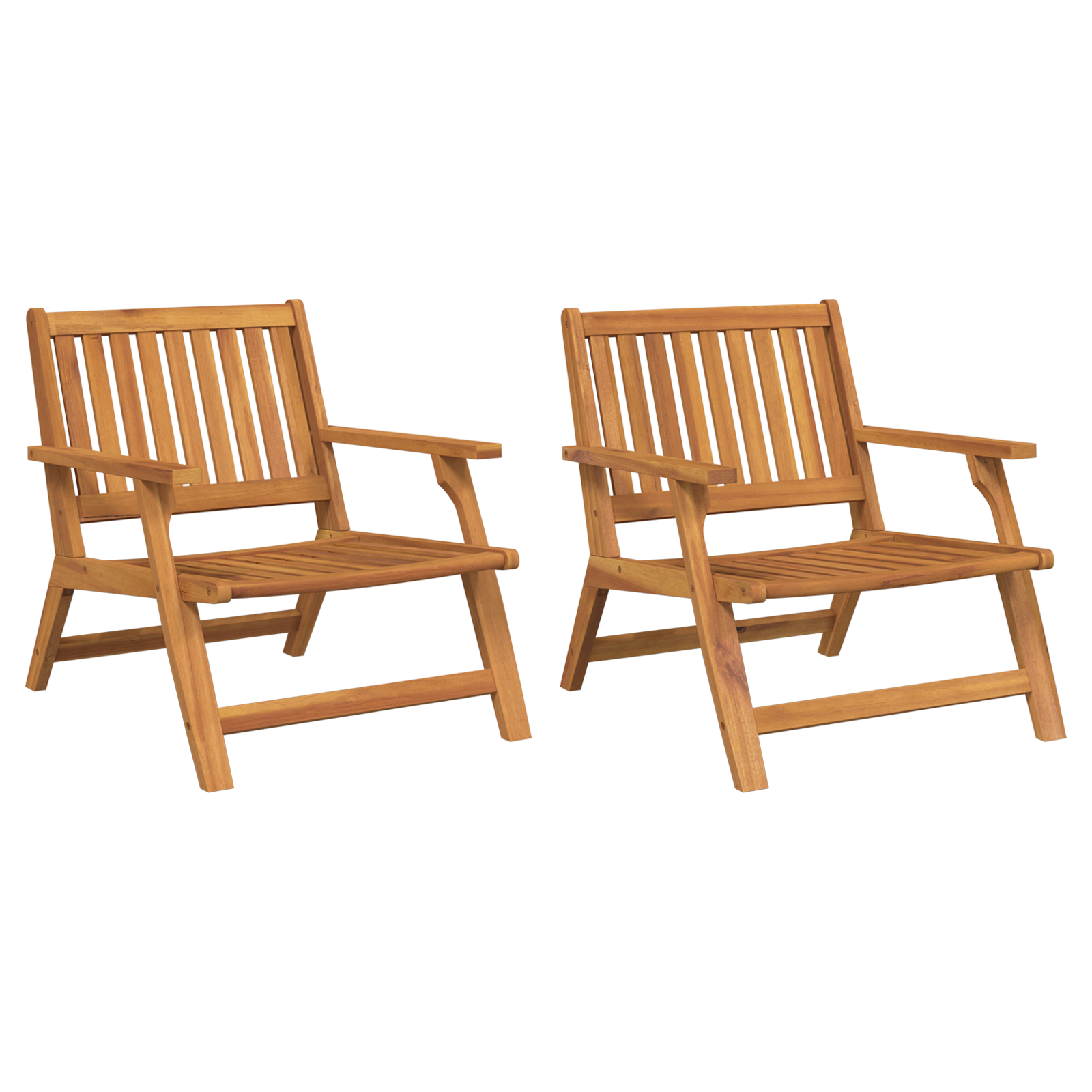 Garden Chairs 2 pcs 76x67x73.5 cm Solid Wood Acacia - Image 2