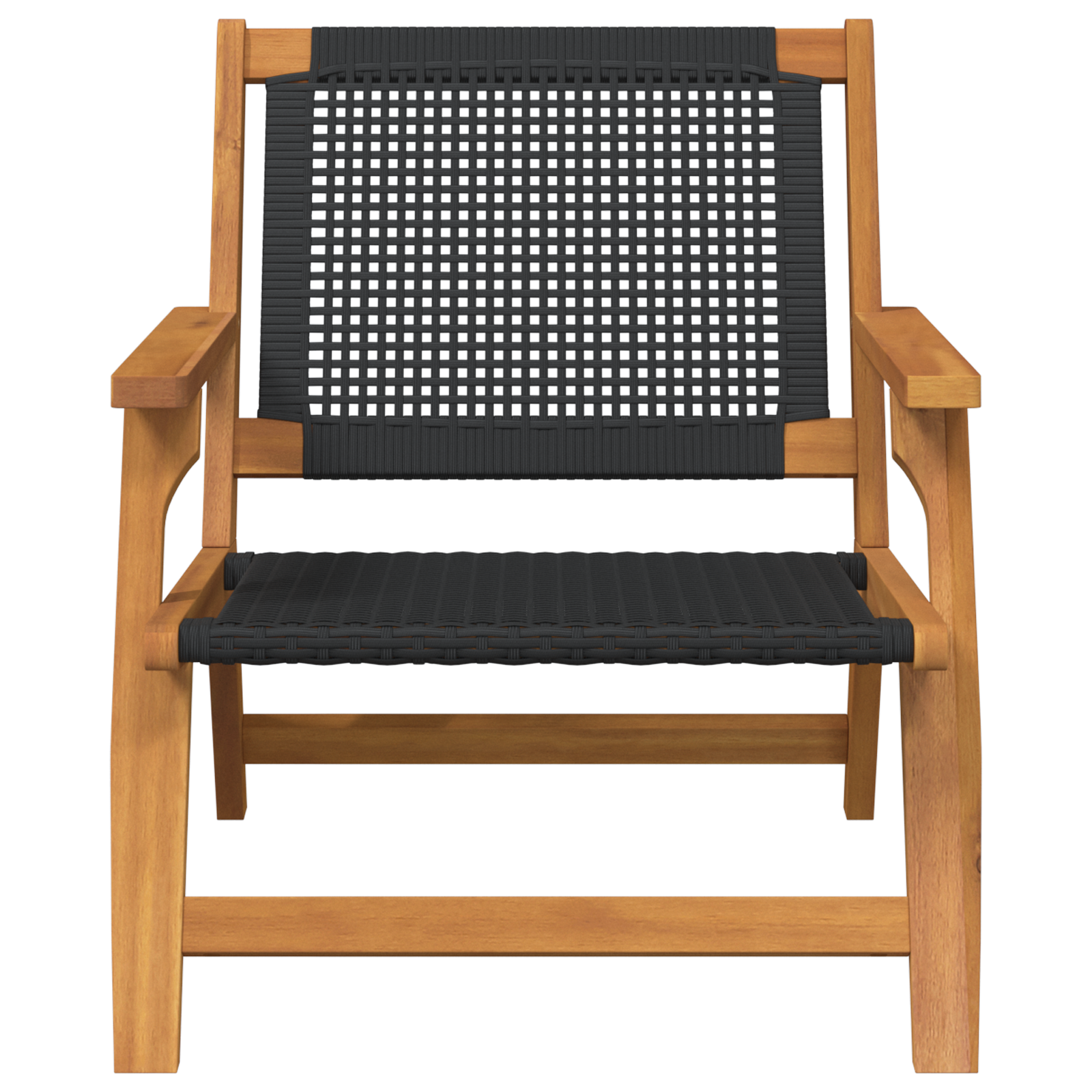 Garden Chairs 2 pcs Black 76x67x73.5 cm Solid Wood Acacia - Image 6