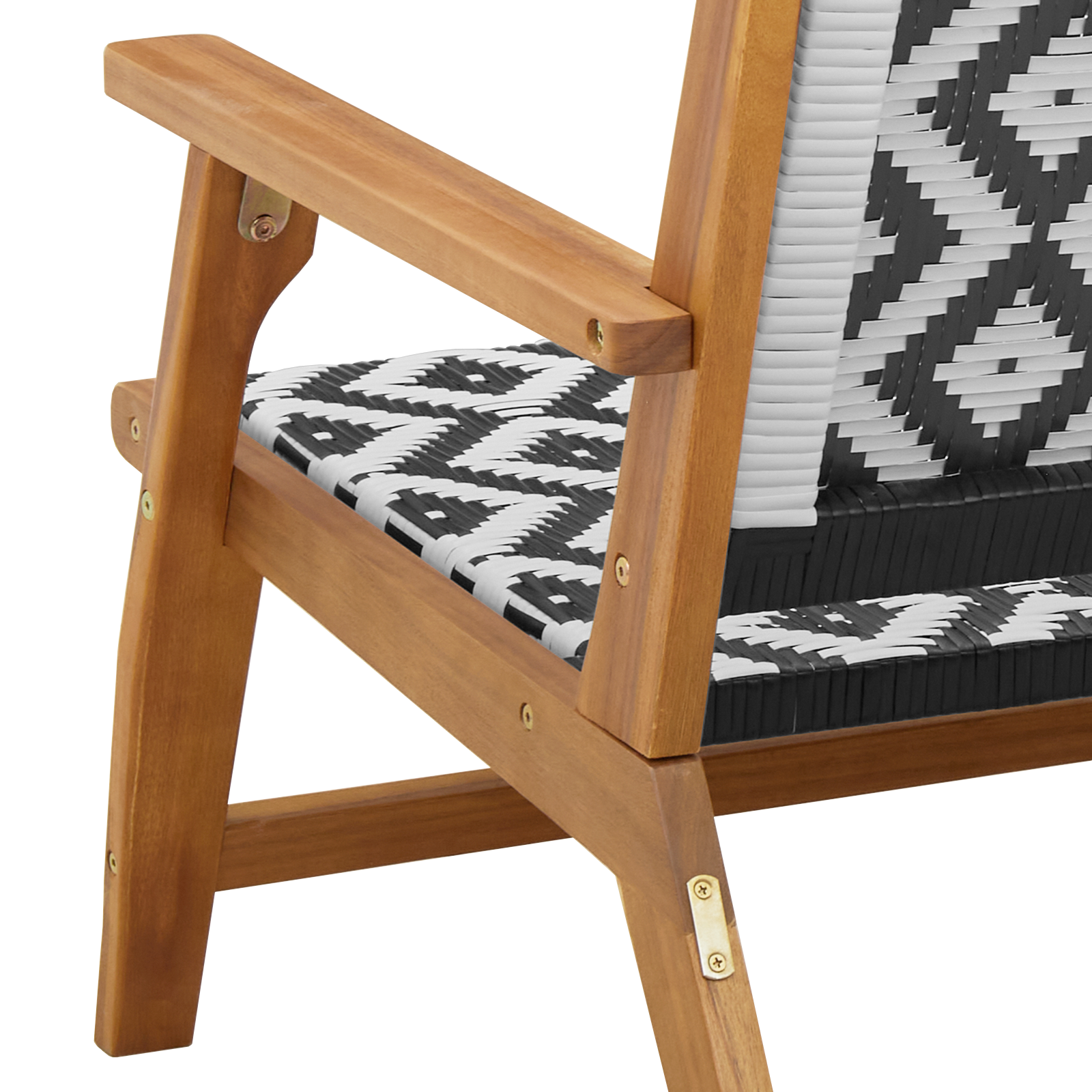 Garden Chairs 2 pcs Black and White 76x67x73 cm Solid Wood Acacia - Image 10