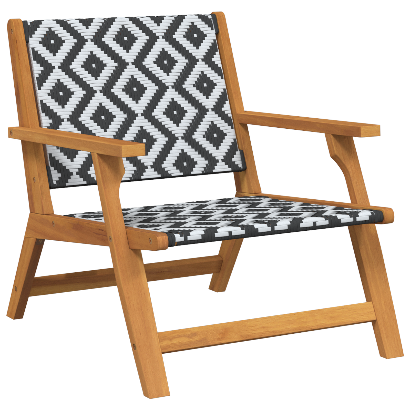 Garden Chairs 2 pcs Black and White 76x67x73 cm Solid Wood Acacia - Image 4
