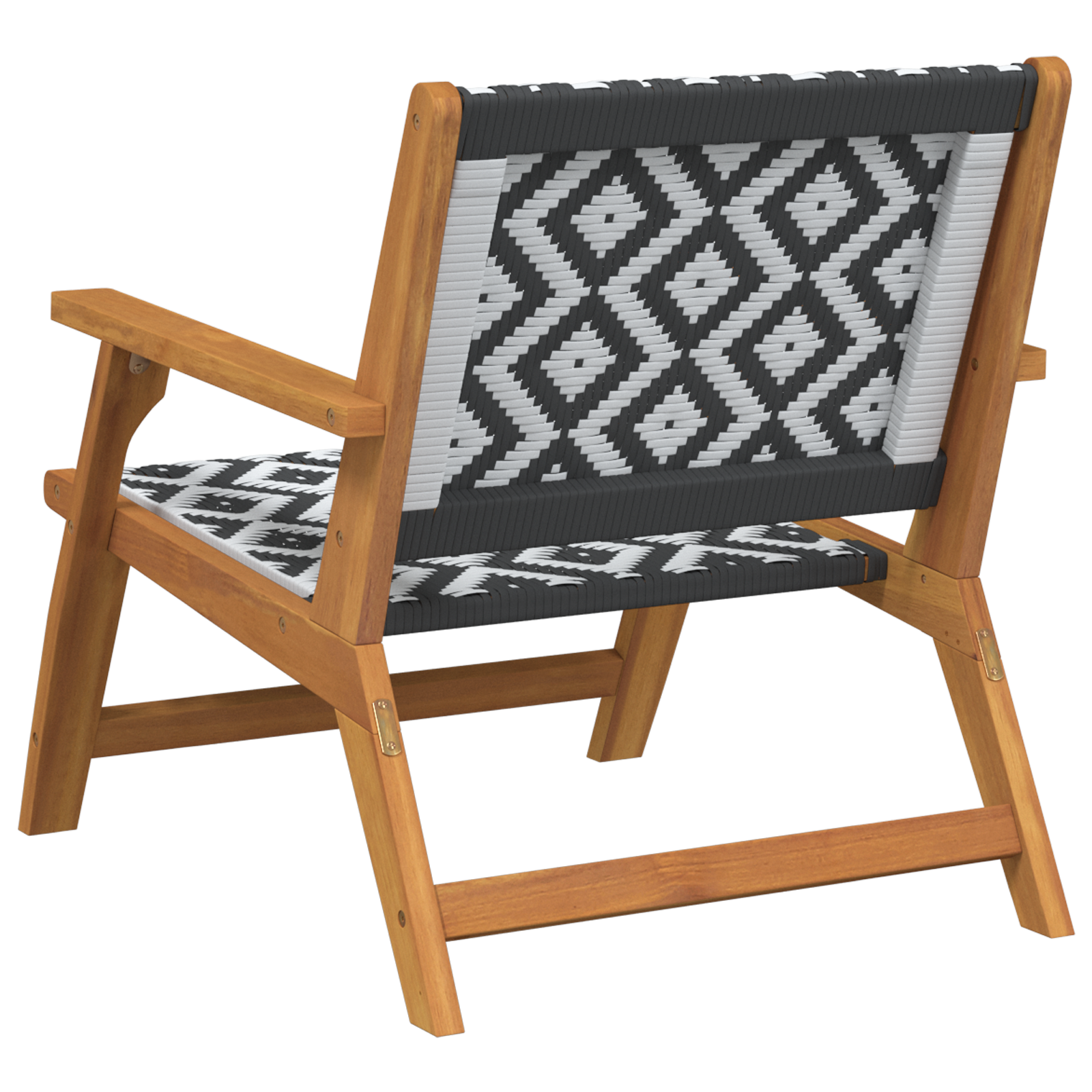 Garden Chairs 2 pcs Black and White 76x67x73 cm Solid Wood Acacia - Image 5