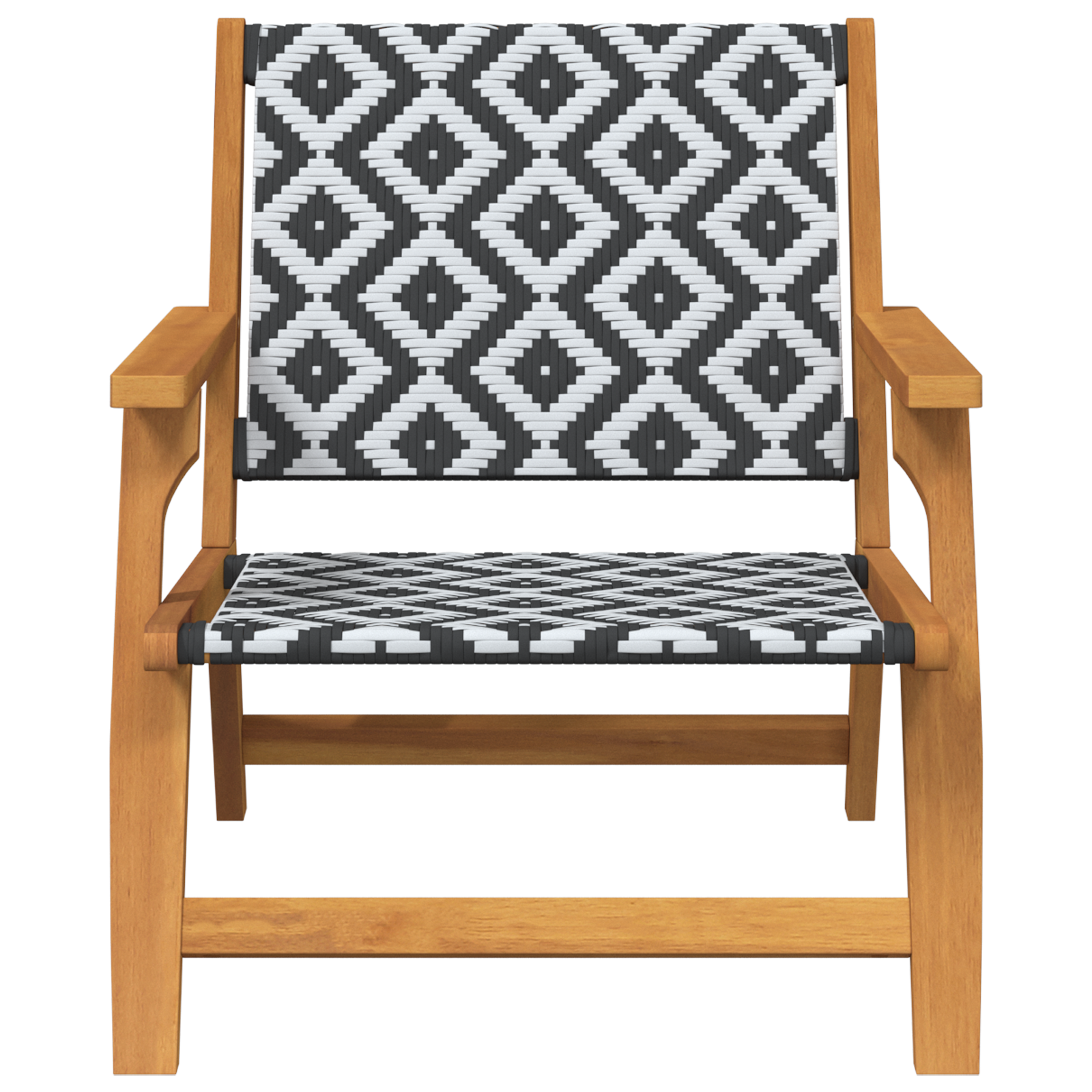 Garden Chairs 2 pcs Black and White 76x67x73 cm Solid Wood Acacia - Image 6
