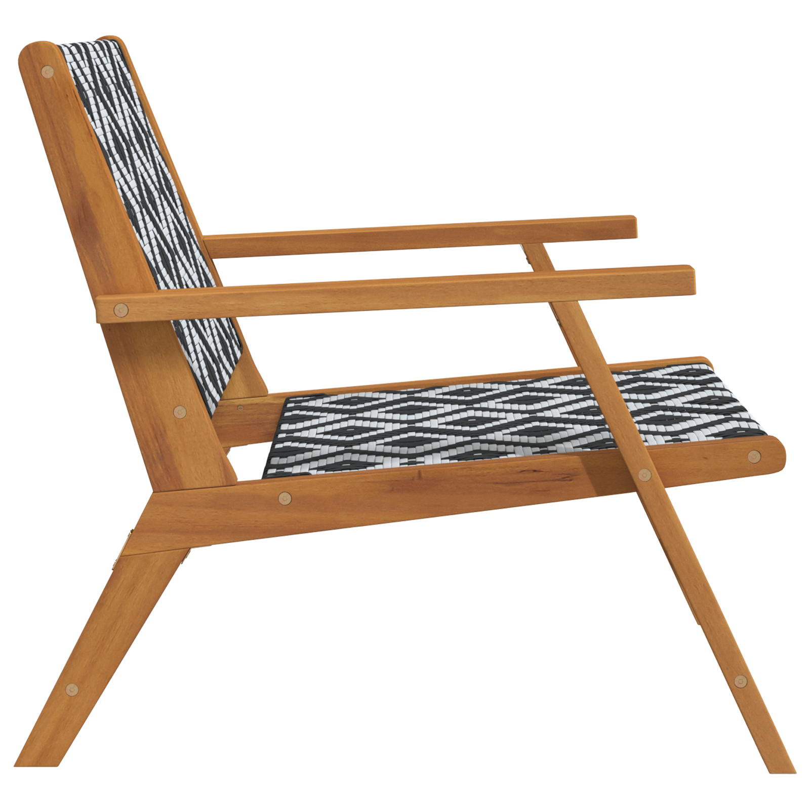 Garden Chairs 2 pcs Black and White 76x67x73 cm Solid Wood Acacia - Image 7