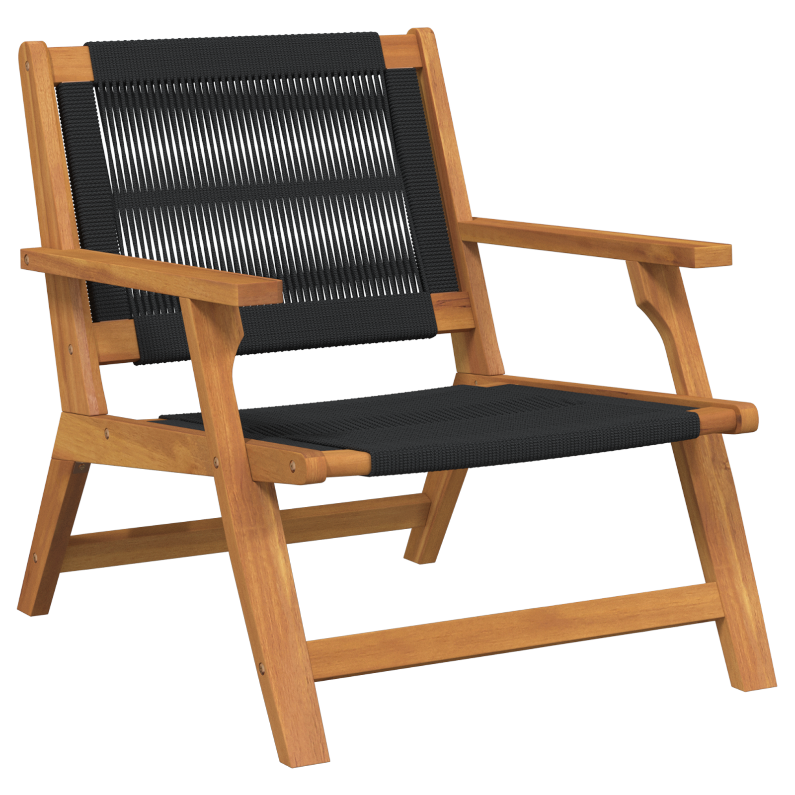 Garden Chairs 2 pcs Black 67x77x73 cm Solid Wood Acacia - Image 4