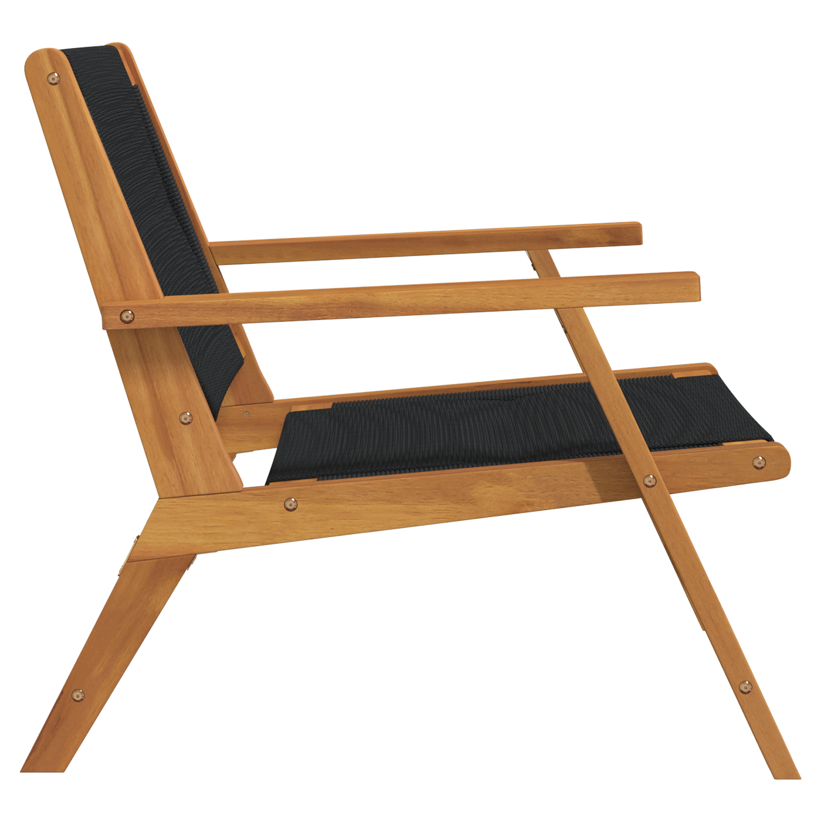 Garden Chairs 2 pcs Black 67x77x73 cm Solid Wood Acacia - Image 7