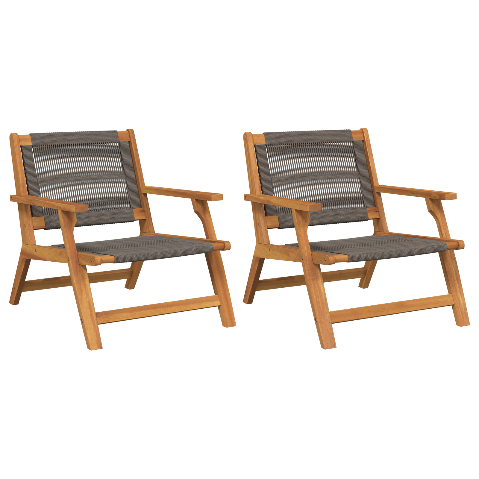 Garden Chairs 2 pcs Grey 67x77x73 cm Solid Wood Acacia - Image 2
