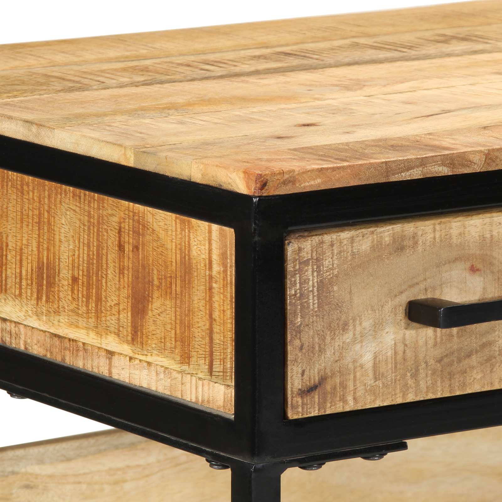 Desk 100x50x75 cm Solid Wood Rough Mango - Image 8