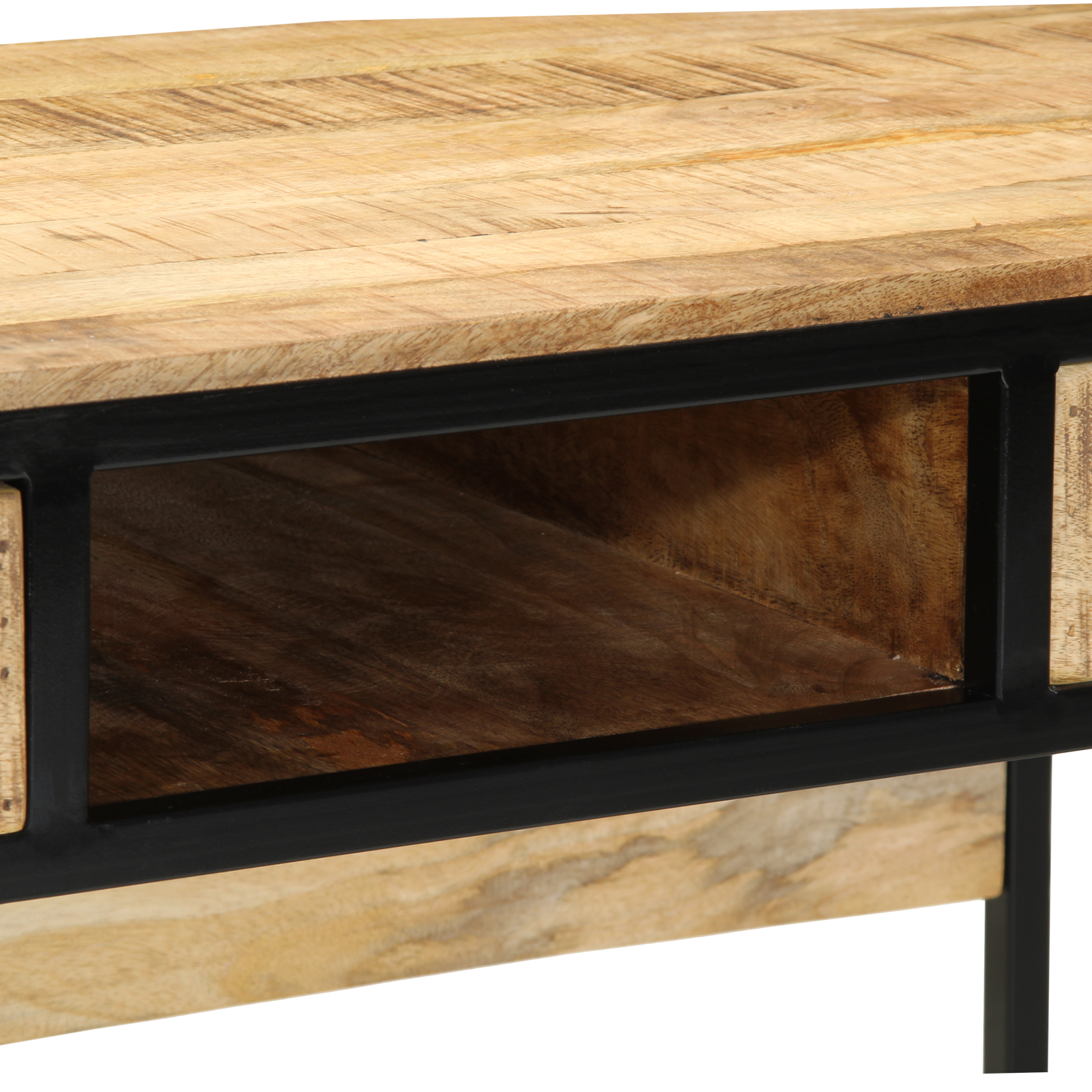 Desk 100x50x75 cm Solid Wood Rough Mango - Image 9