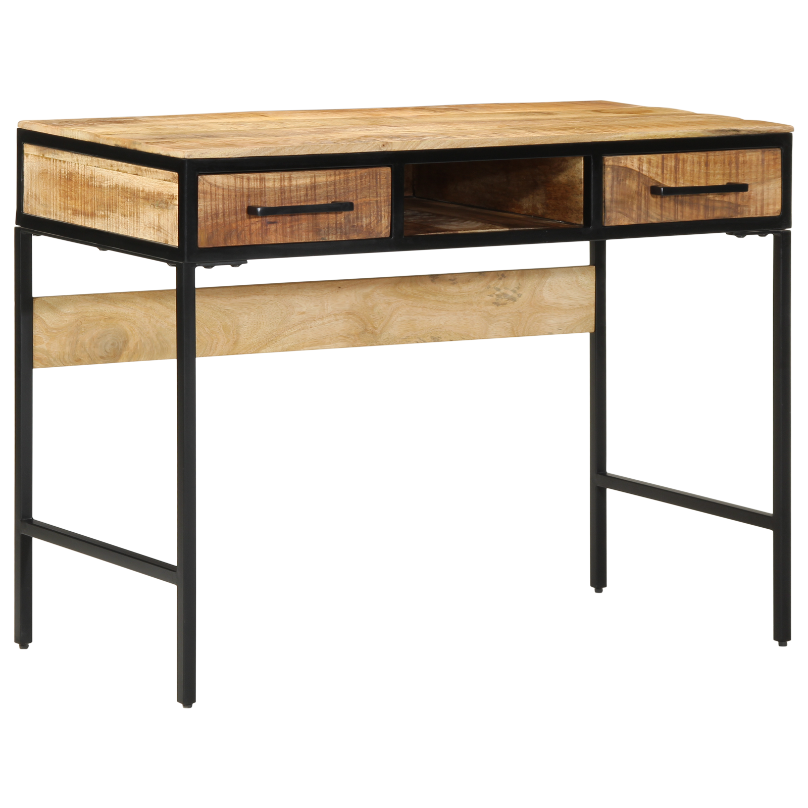 Desk 100x50x75 cm Solid Wood Rough Mango - Image 3