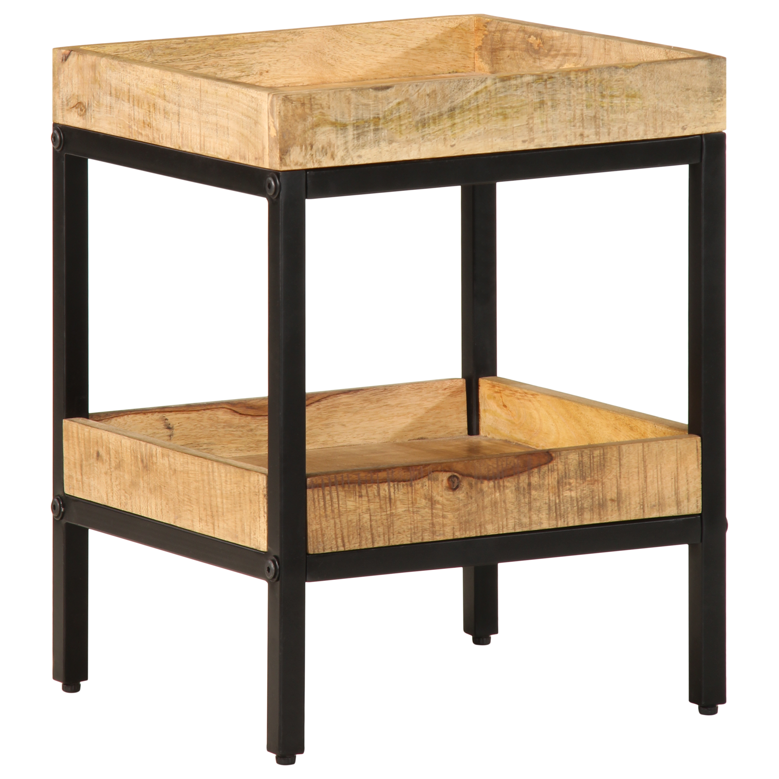 Bijzettafel 35x35x45 cm Massief Hout Ruw Mango