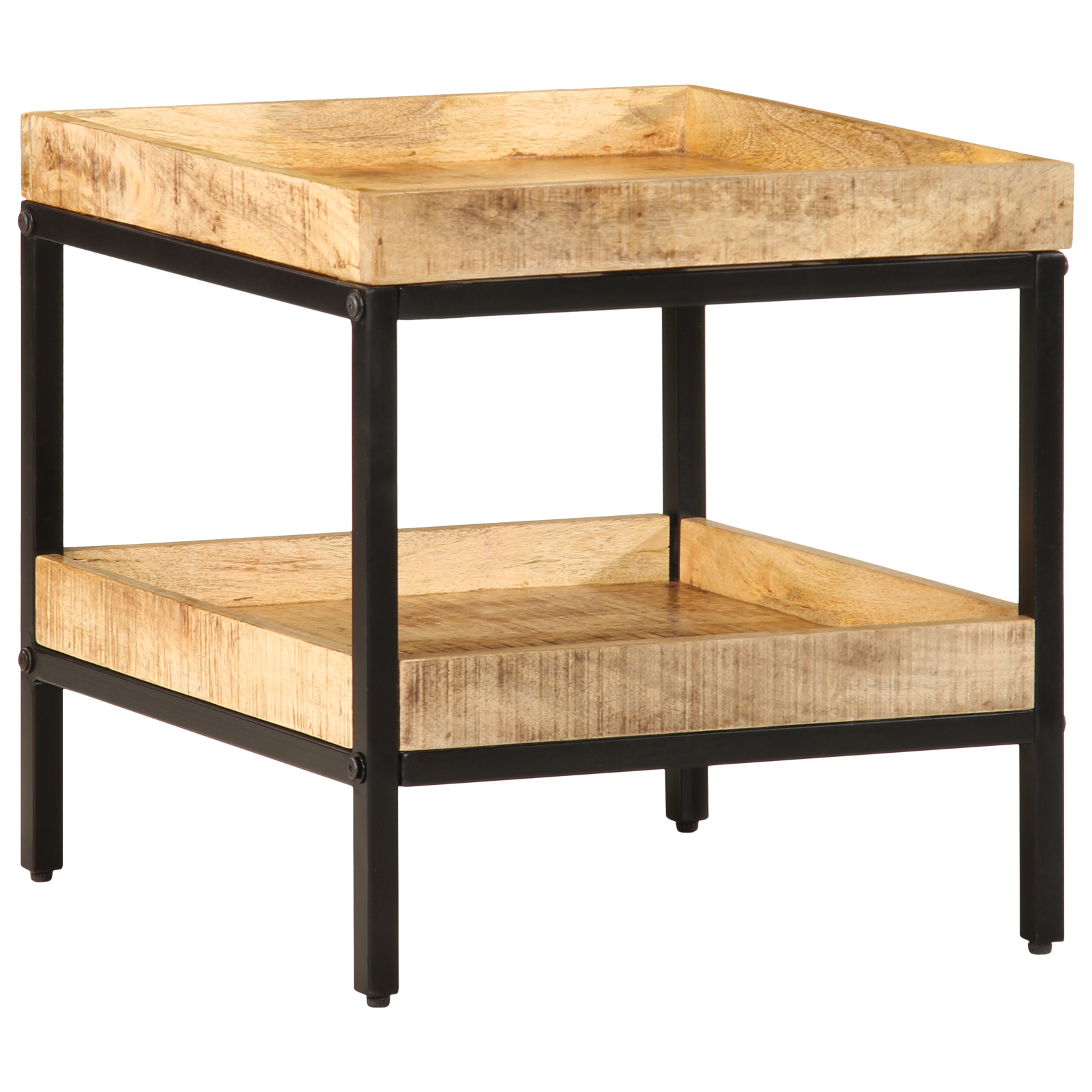 Bijzettafel 45x45x45 cm Massief Hout Ruw Mango