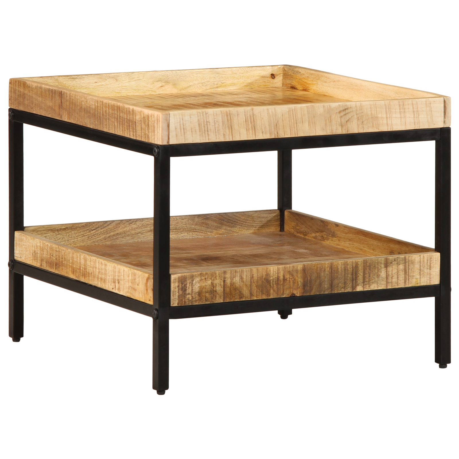 Bijzettafel 55x55x45 cm Massief Hout Ruw Mango