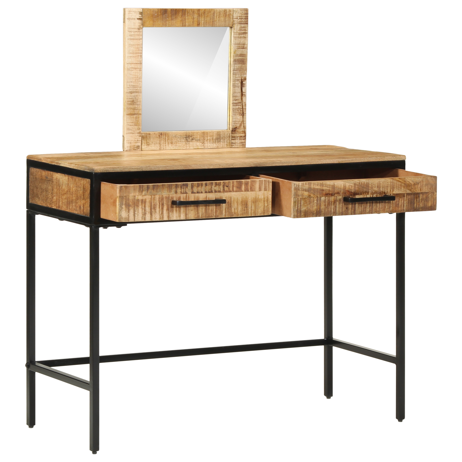 Dressing Table 100x40x75/120 cm Solid Wood Rough Mango - Image 2